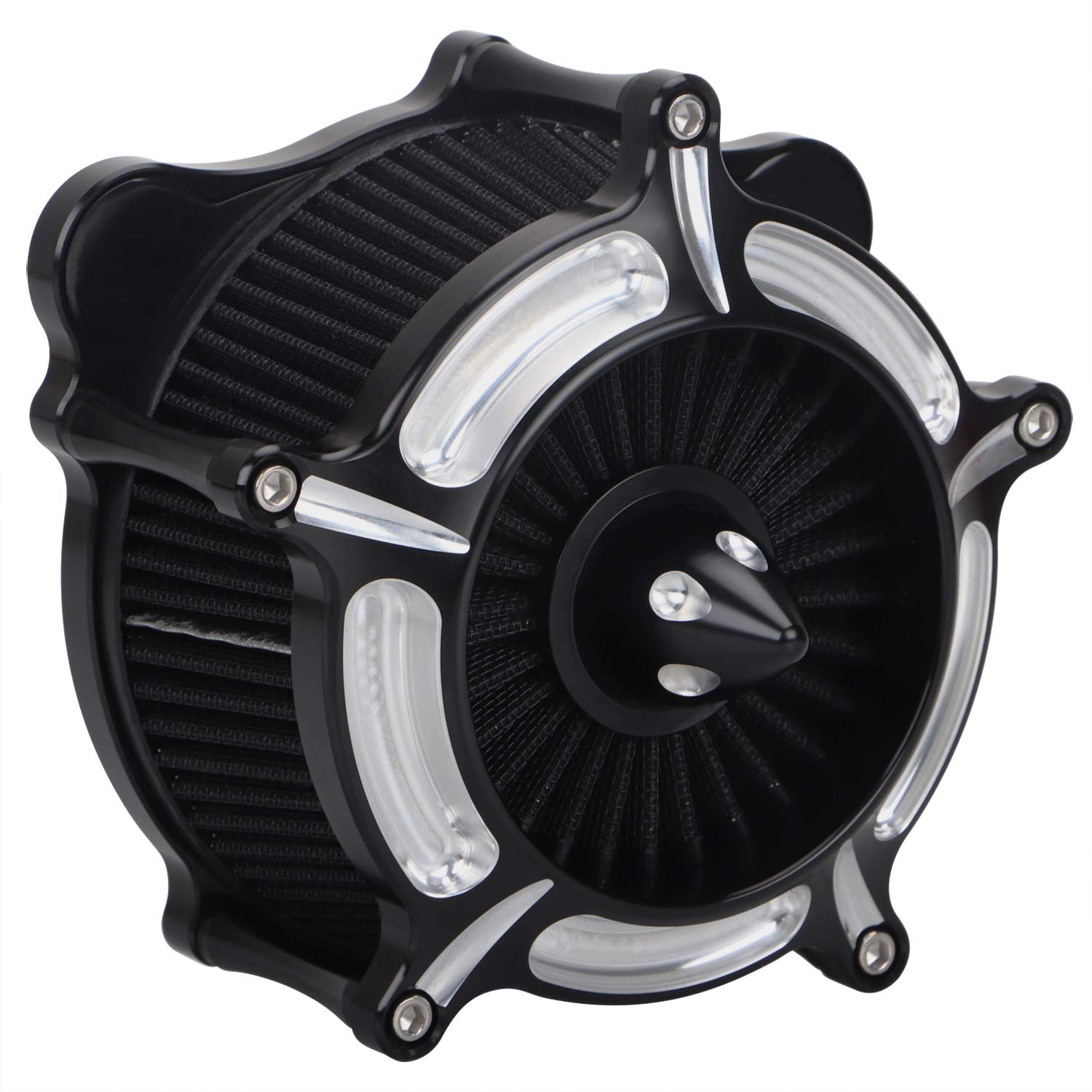 Harley Davidson Chrome Turbine Air Filter Cleaner Intake for Touring, Dyna & Softail Models (2008-2016) - High Performance Motorcycle Engine Upgrade for Better Airflow & Style
