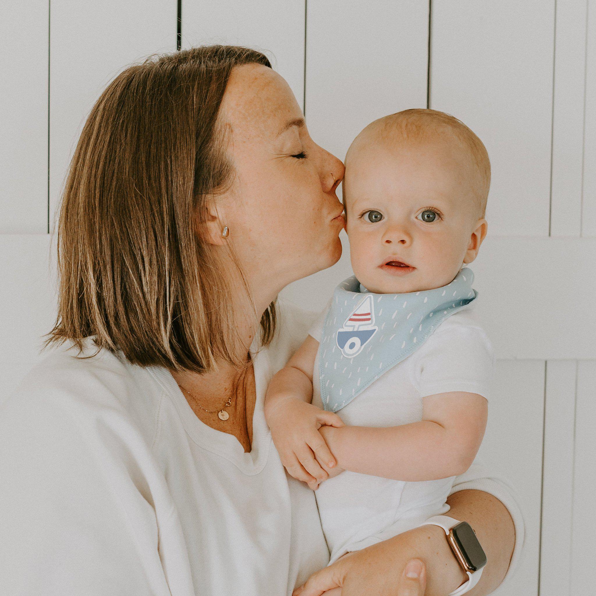 Ahoy Dribble Bibs 2 Pack - Soft Baby Drool Bibs for Boys & Girls - Waterproof Feeding Bibs for Infants & Toddlers - Perfect for Mealtime, Teething, and Everyday Use