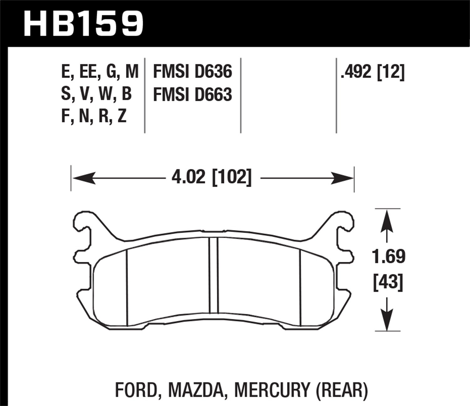 HB159W.492 DTC-30 High Performance Motorsport Brake Pads - Racing, Track Day & High-Speed Driving Applications