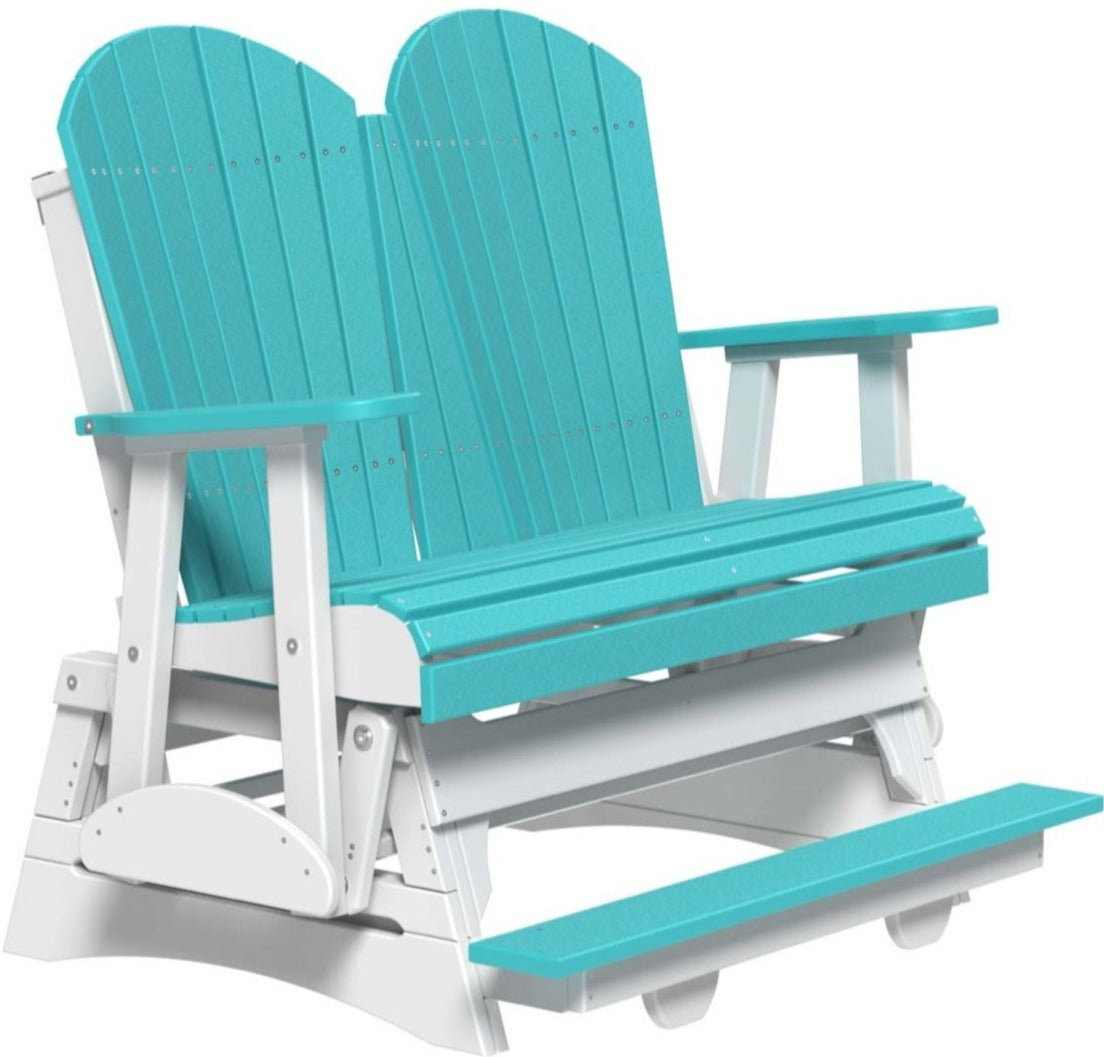 LuxCraft 4-Foot Adirondack Balcony Glider Chair - Outdoor Patio Furniture for Relaxing on Porch, Deck, Garden or Backyard