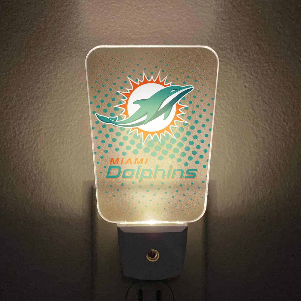 Miami Dolphins LED Night Light for Bedroom, Kids Room & Game Day Decor - Officially Licensed NFL Team Party Light
