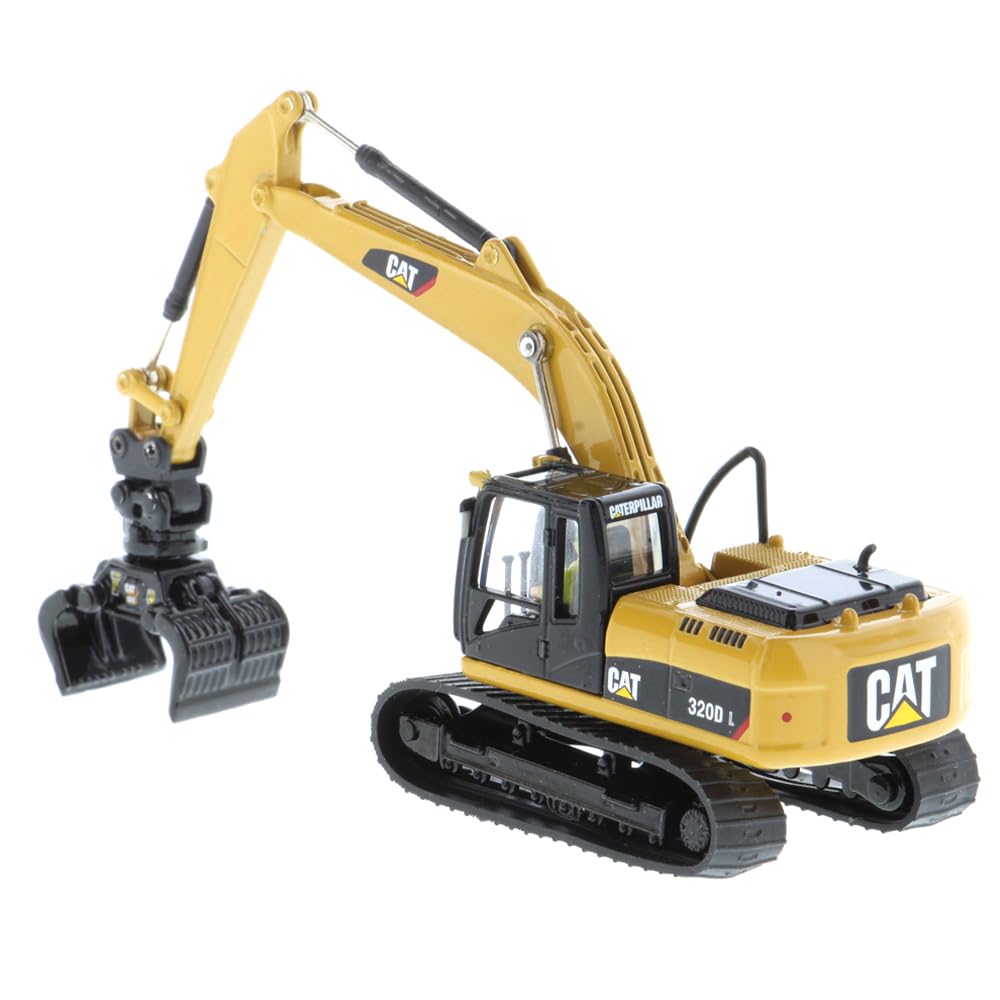 1:87 Scale Diecast Caterpillar 320D L Hydraulic Excavator with Work Tools - HO Scale Construction Equipment Model 85652 by Diecast Masters | Collectible Die-Cast Truck for Display & Construction Scene Dioramas