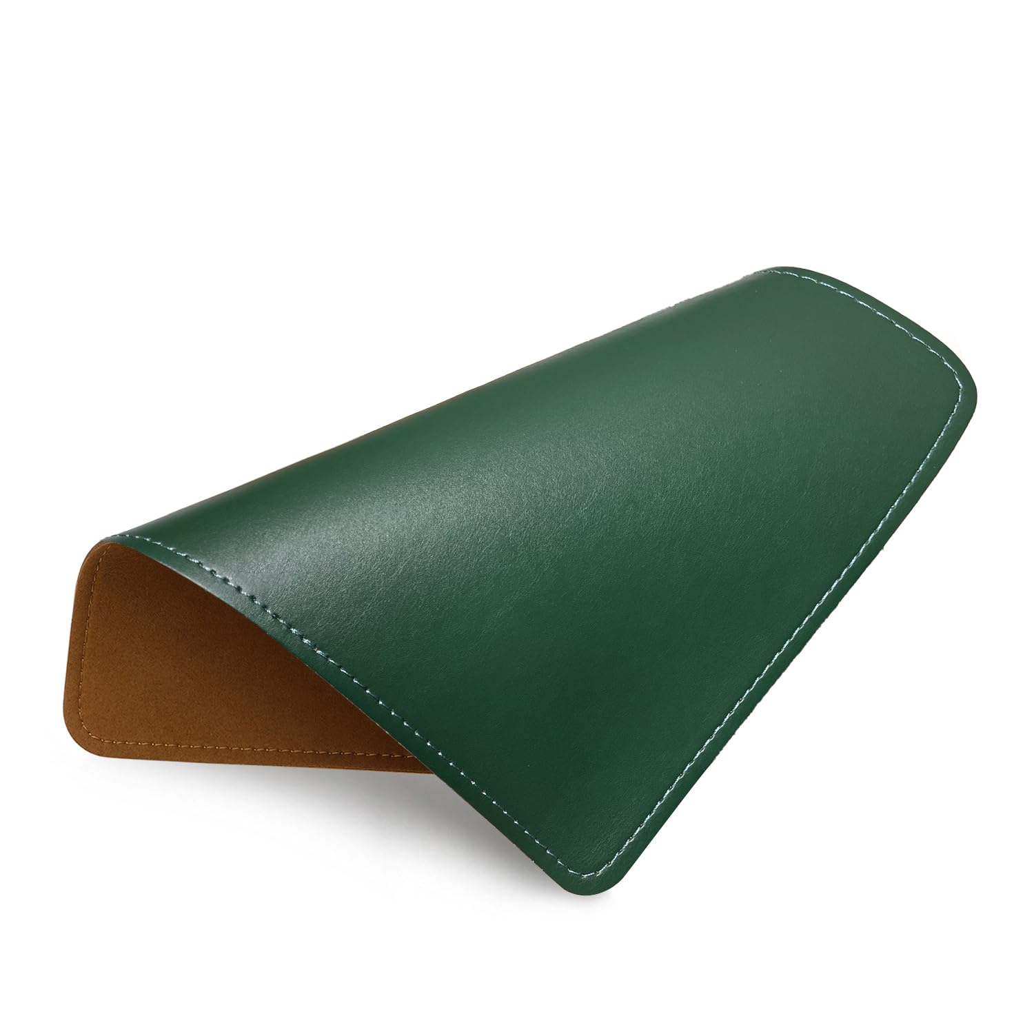 Premium PU Leather Mouse Pad with Stitched Edge - Non-Slip Microfiber Base, Waterproof Desk Mat for Computer & Laptop (8x11 Inch, Army Green) - Perfect for Office, Gaming & Home Workspace