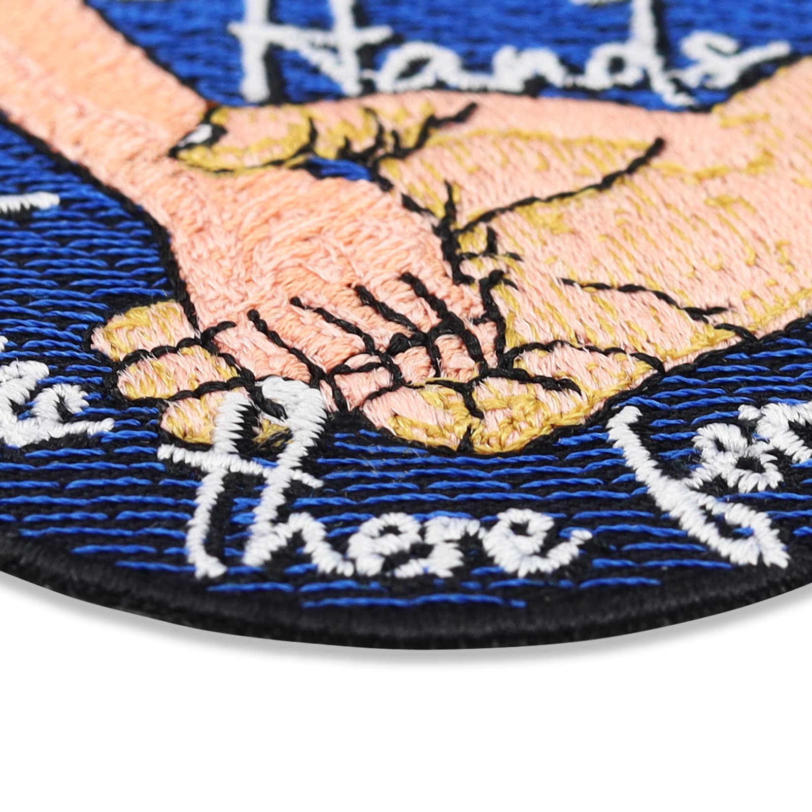 Daddy's Hands Are Always There for You - Iron-On or Sew-On Fabric Patch (2.75x2.75 in) for Clothing, Backpacks & DIY Crafts | Funny Quote Applique for All Fabrics - Perfect for Gifts, Family Apparel & Personalized Projects