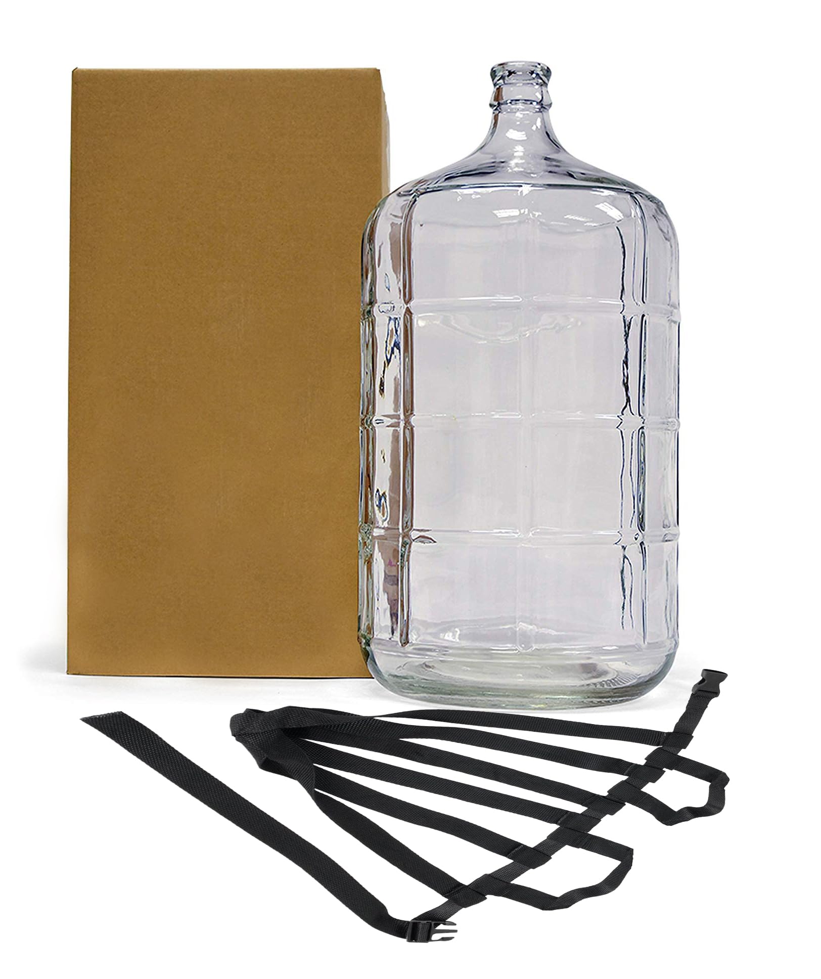 6 Gallon Glass Carboy with Handle & Straps - Home Brewing Fermenter for Beer, Wine, Cider Making - Perfect for Fermentation & Storage