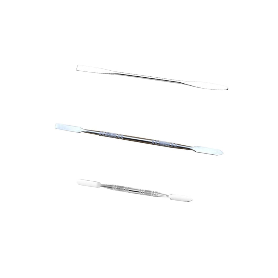 Professional Stainless Steel Makeup Spatula Set - 3Pcs Depotting & Palette Tool for Cosmetics, Foundation, Creams - Perfect for Makeup Artists, DIY Beauty, and Salon Use