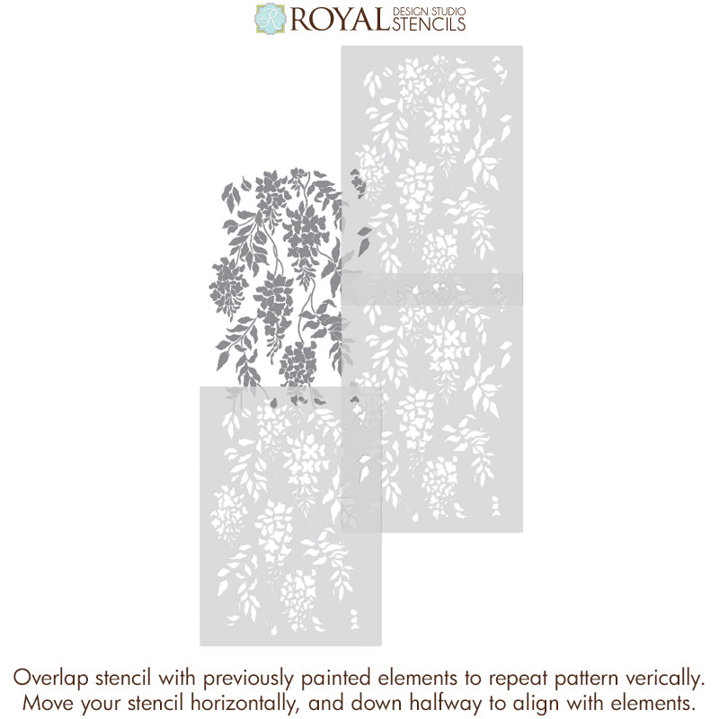 Wisteria Arbor Vine Wall Stencil - Decorative Floral Wall Painting Template for DIY Home Decor, Living Room & Bedroom Accent