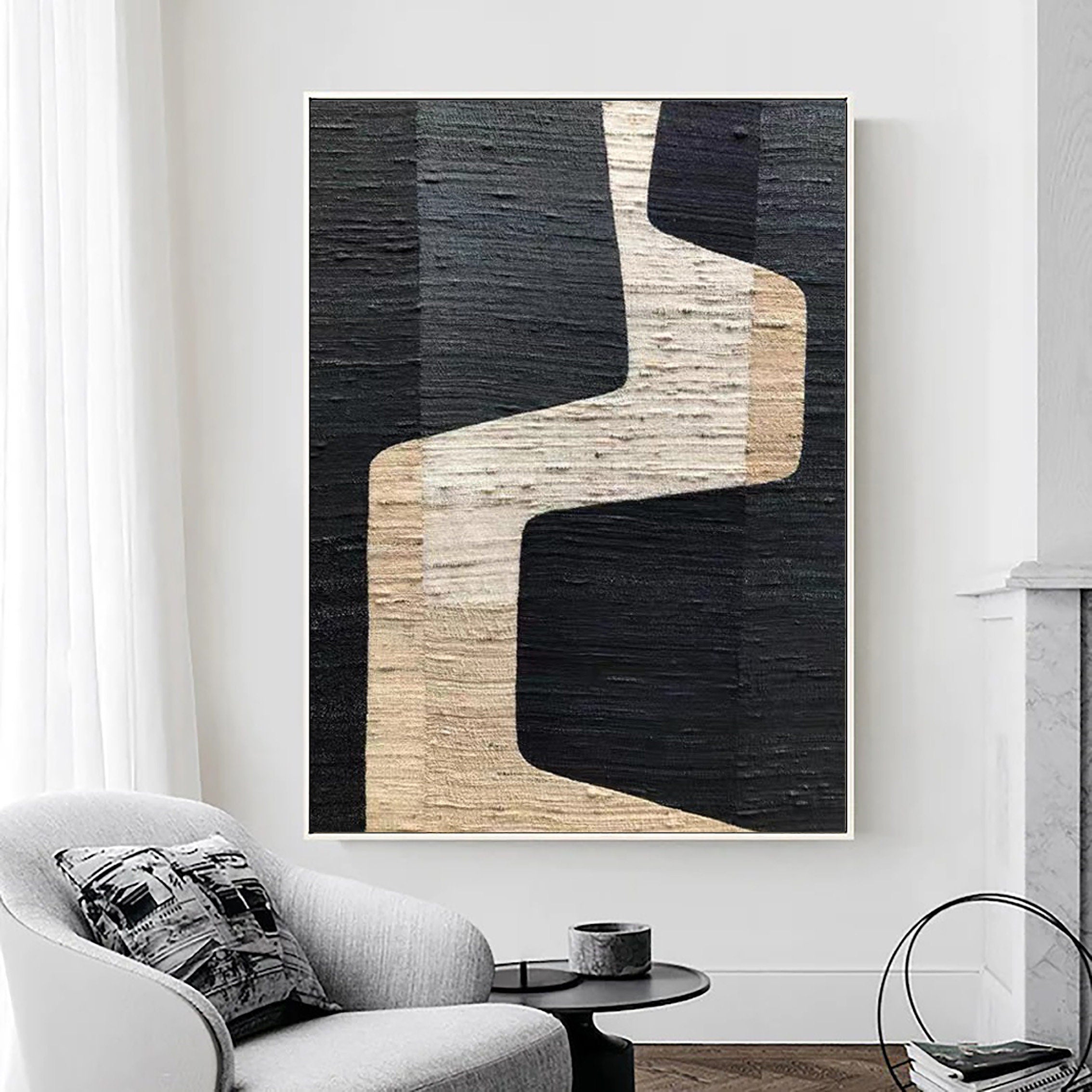 Beige & Brown Abstract Wall Art Print #BB005 - Modern Home Decor for Living Room, Bedroom & Office