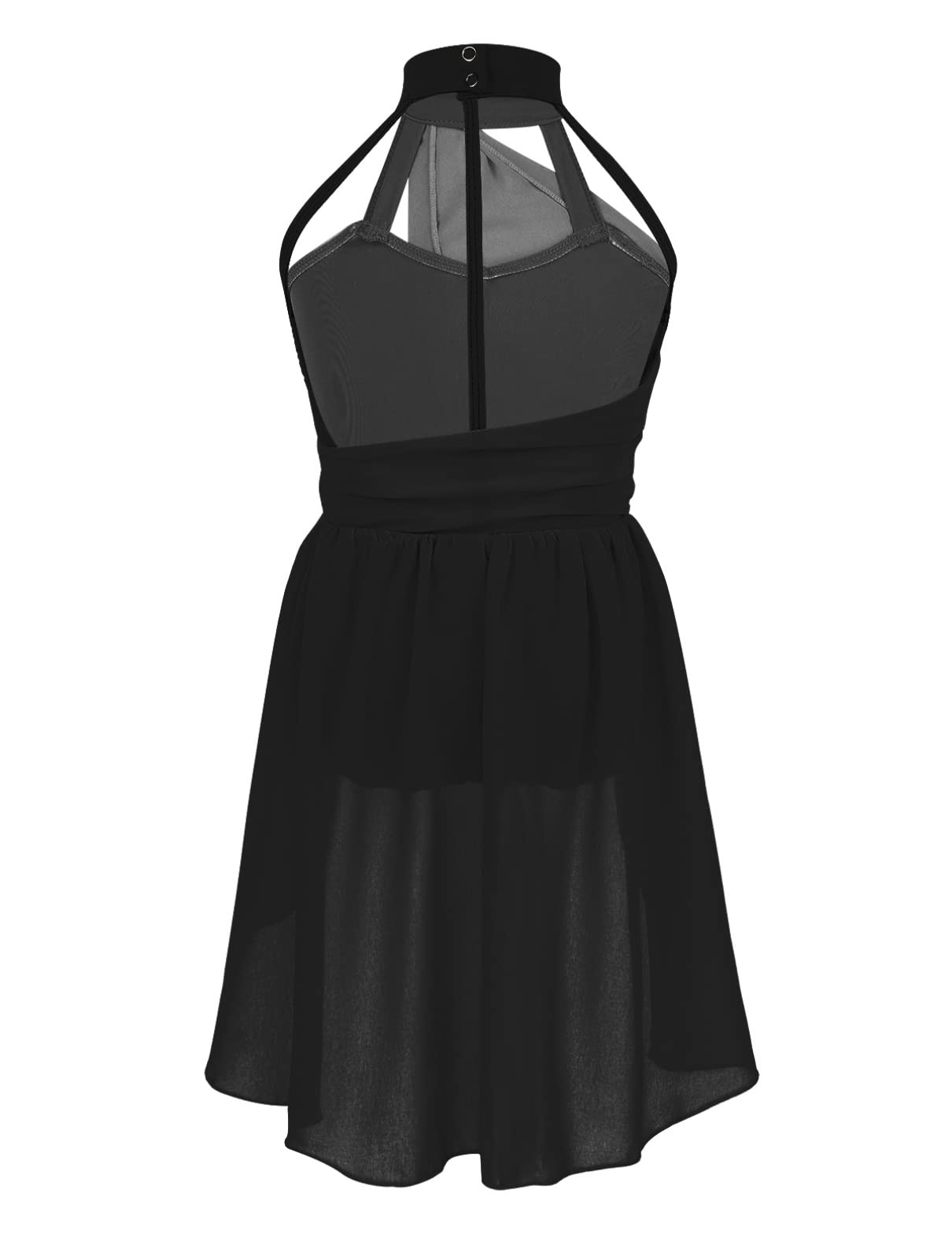 Sxiwei Girls Ballet Leotard - Chiffon One Piece Dance Dress with Halter Neck for Ballroom, Lyrical & Contemporary Dance | Perfect for Performances, Recitals & Dance Classes
