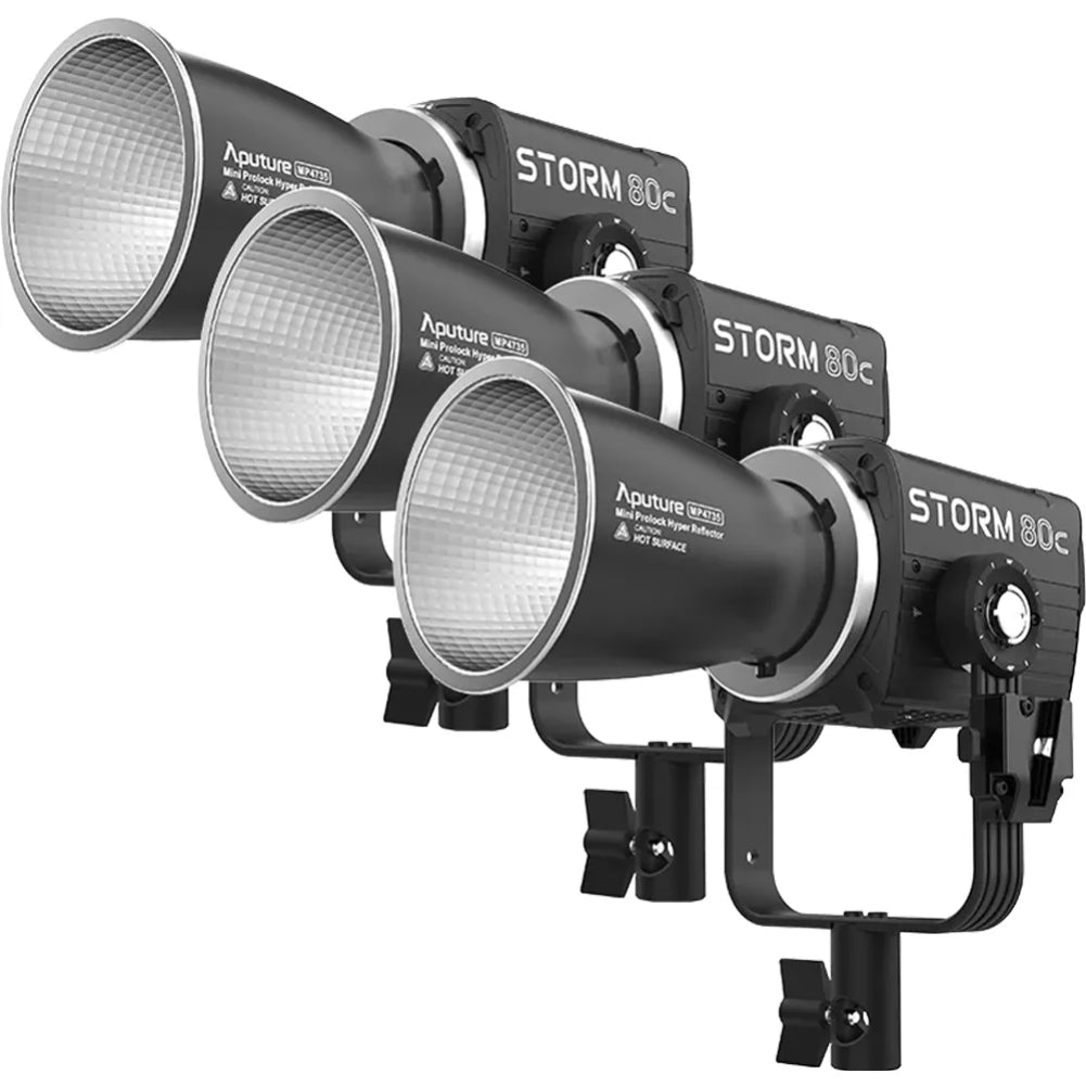 Aputure STORM 80c 3-Light RGB LED Kit - Professional Video Lighting for YouTube, Photography & Film Production | Perfect for Studio, Live Streaming & Content Creation