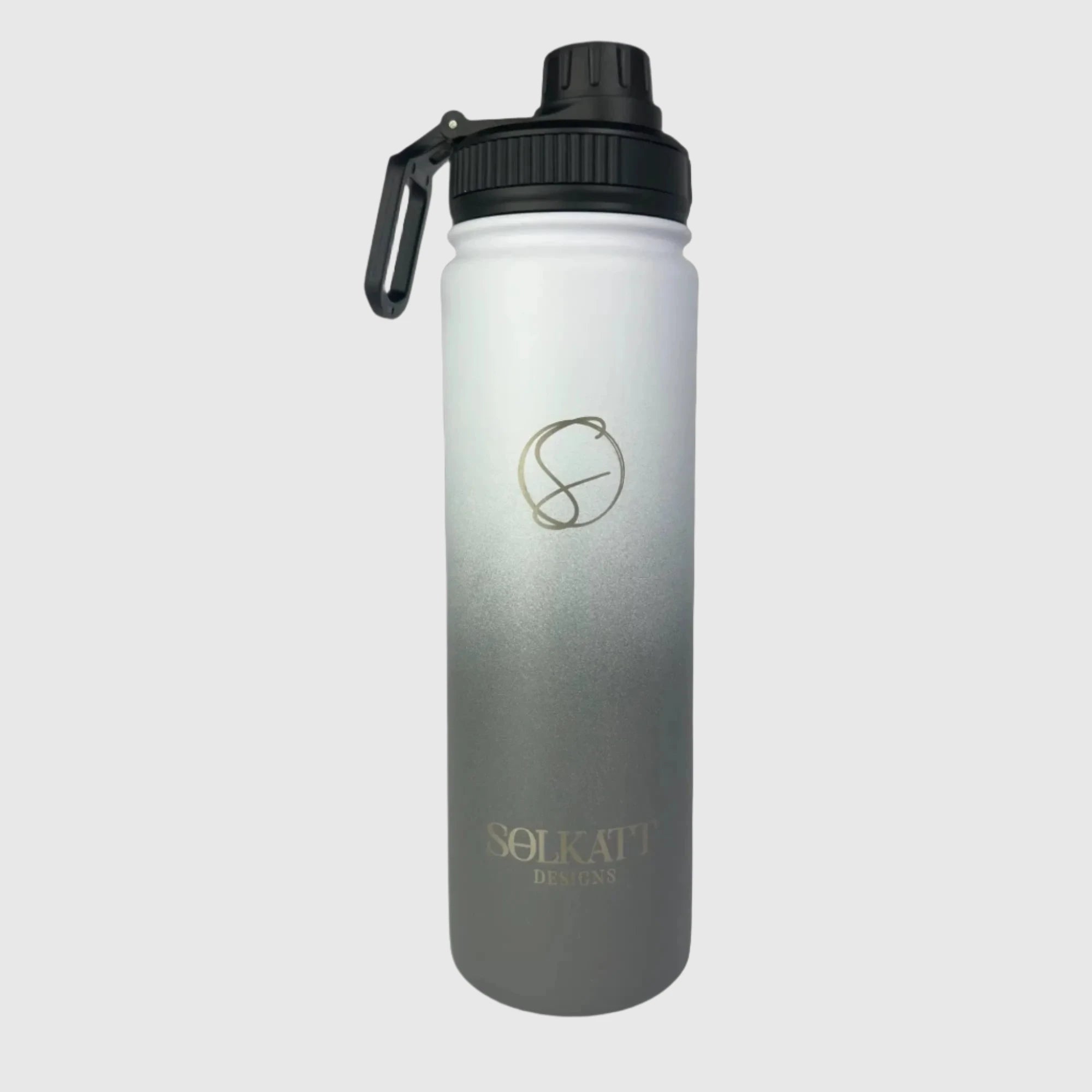 Premium Misty Grey Insulated Stainless Steel Water Bottle 650ml (22oz) - Keeps Drinks Hot/Cold for 24 Hours - Perfect for Hiking, Gym & Outdoor Activities
