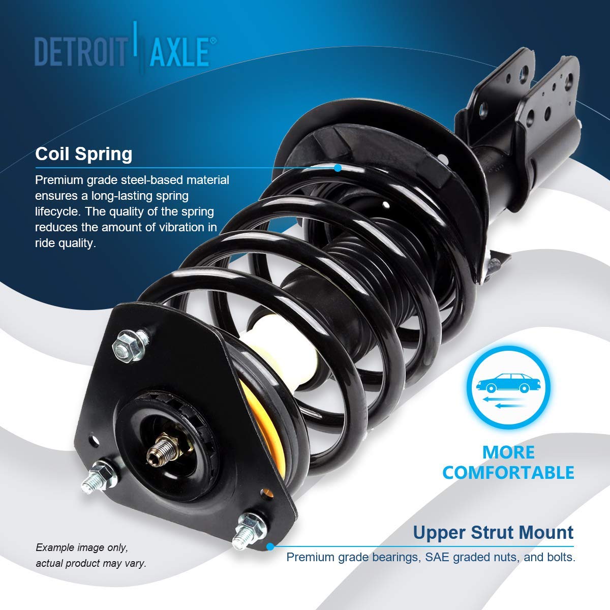 Detroit Axle Complete Front Suspension Kit - 2 Struts with Coil Springs & 2 Sway Bars for 2005-2009 Chevy Uplander, Pontiac Montana, 2005-2007 Buick Terraza & Saturn Relay | FWD Replacement Parts | Smooth Ride & Enhanced Handling for Family Vans