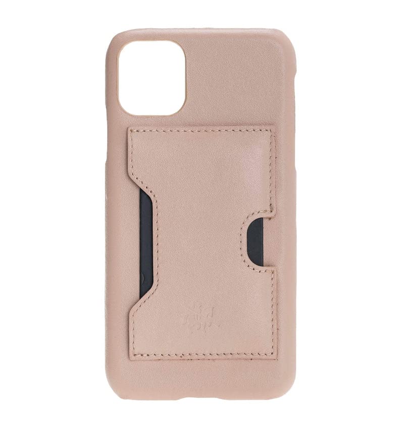 Venito Florence Genuine Leather Wallet Phone Case for iPhone 11 - RFID Blocking Protection - Detachable Card Holder - Slim & Secure Design (Nude Pink) | Perfect for Travel, Shopping & Everyday Use