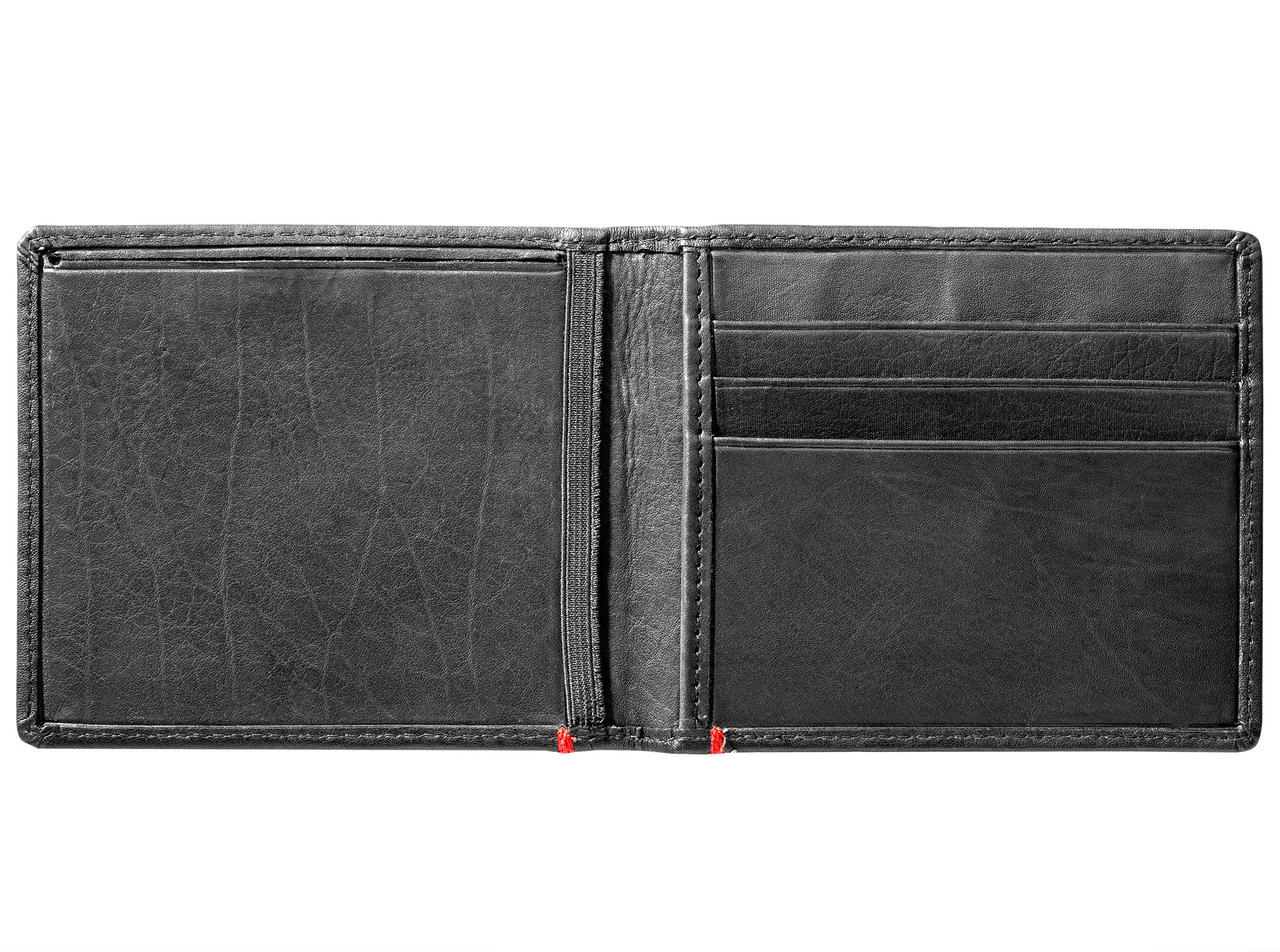 Premium Black Leather Wallet with Spade Metal Plate Design - Stylish & Durable Men's Bifold Wallet for Everyday Use, Travel, and Gifts