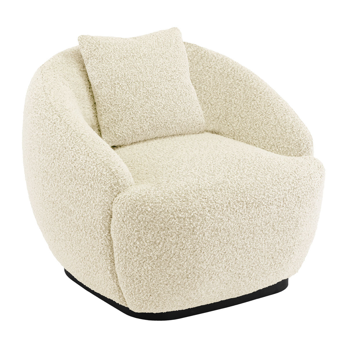 Avalon Boucle Swivel Armchair - Modern Velvet Accent Chair with 360° Rotation for Living Room, Bedroom, or Office - Comfortable Lounge Chair for Relaxing and Reading