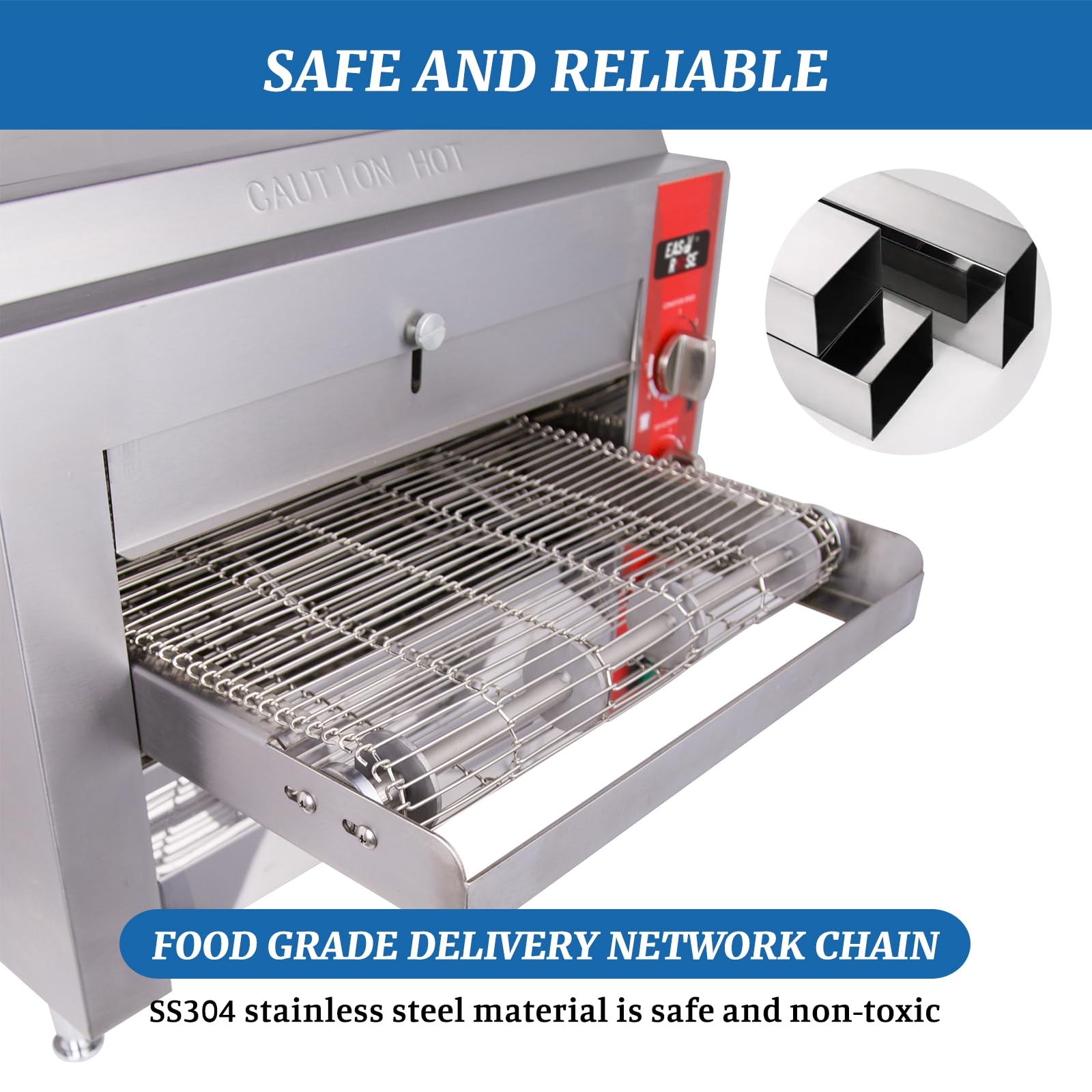 CPO14B 3500W 208V 60Hz Commercial Countertop Pizza Conveyor Oven with 14-Inch Belt (6-20P Plug) - Perfect for Pizzerias, Restaurants & Fast Food Businesses