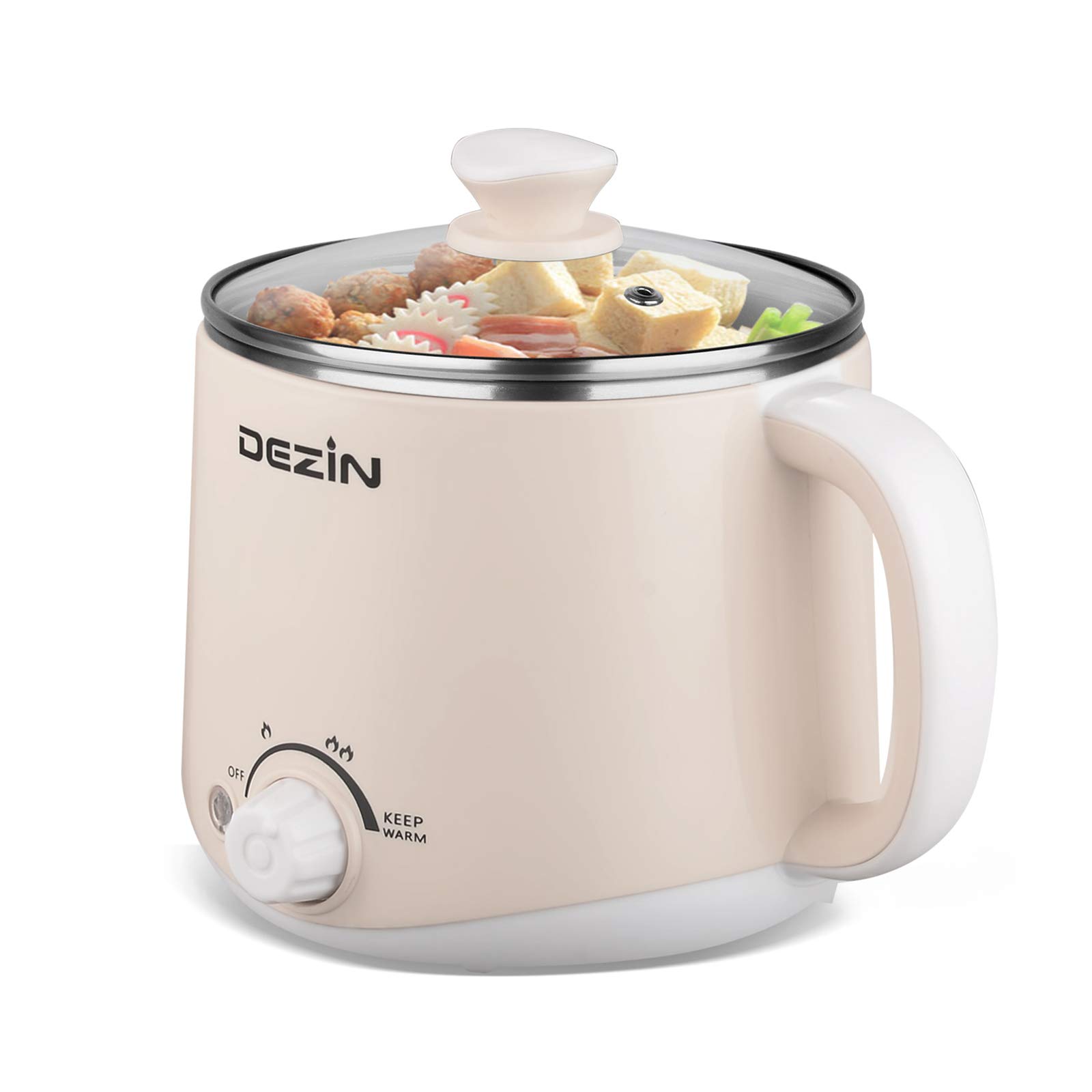 1.6L Electric Hot Pot & Ramen Cooker - Stainless Steel Multifunctional Cooker for Eggs, Pasta, Soup, Porridge & Oatmeal with Adjustable Temperature & Keep Warm - Perfect for Dorm, Office, Small Kitchen & Camping Cooking