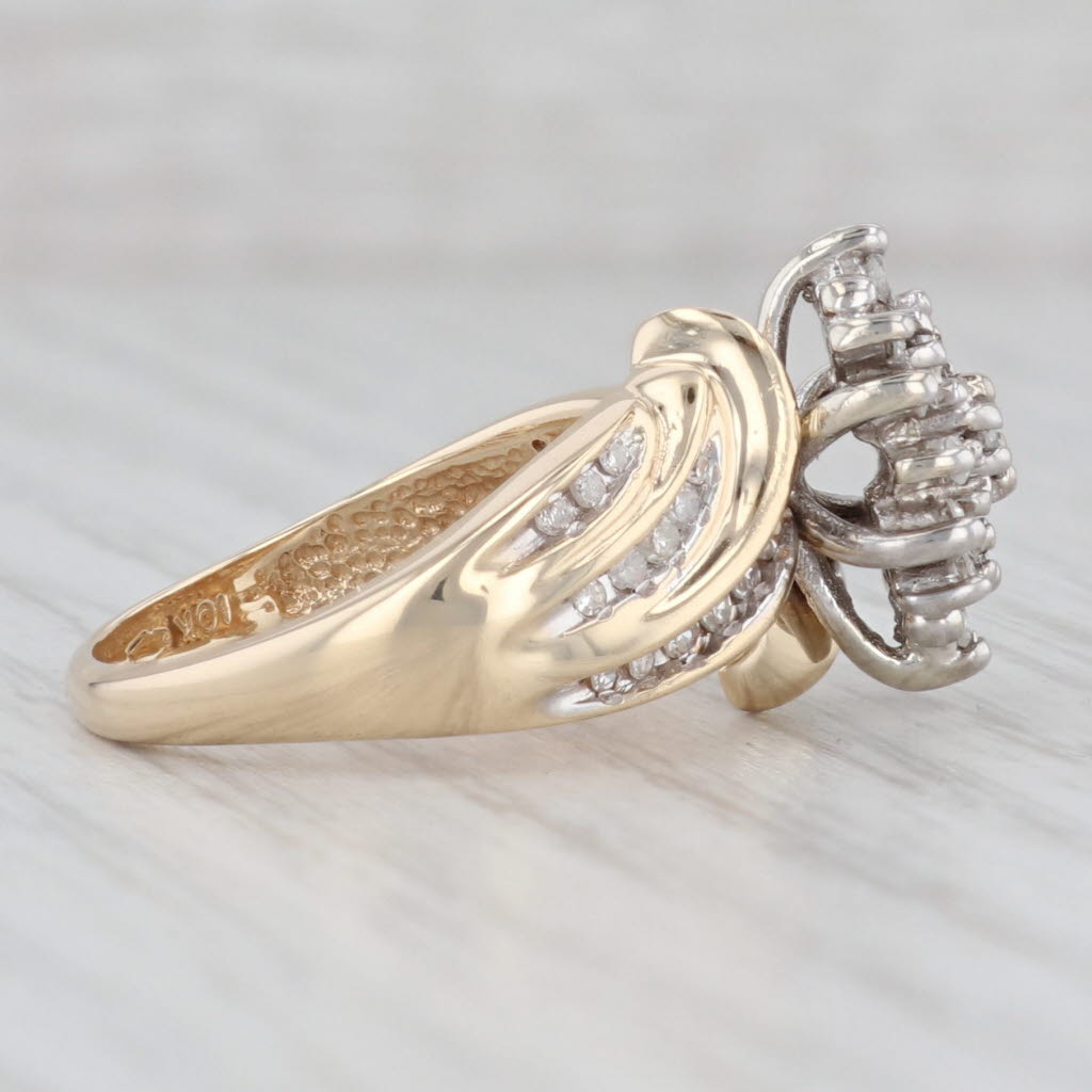 0.43 Carat Diamond Cluster Ring in 10K Yellow Gold - Elegant Engagement Ring for Women, Perfect for Proposals, Anniversaries & Special Occasions