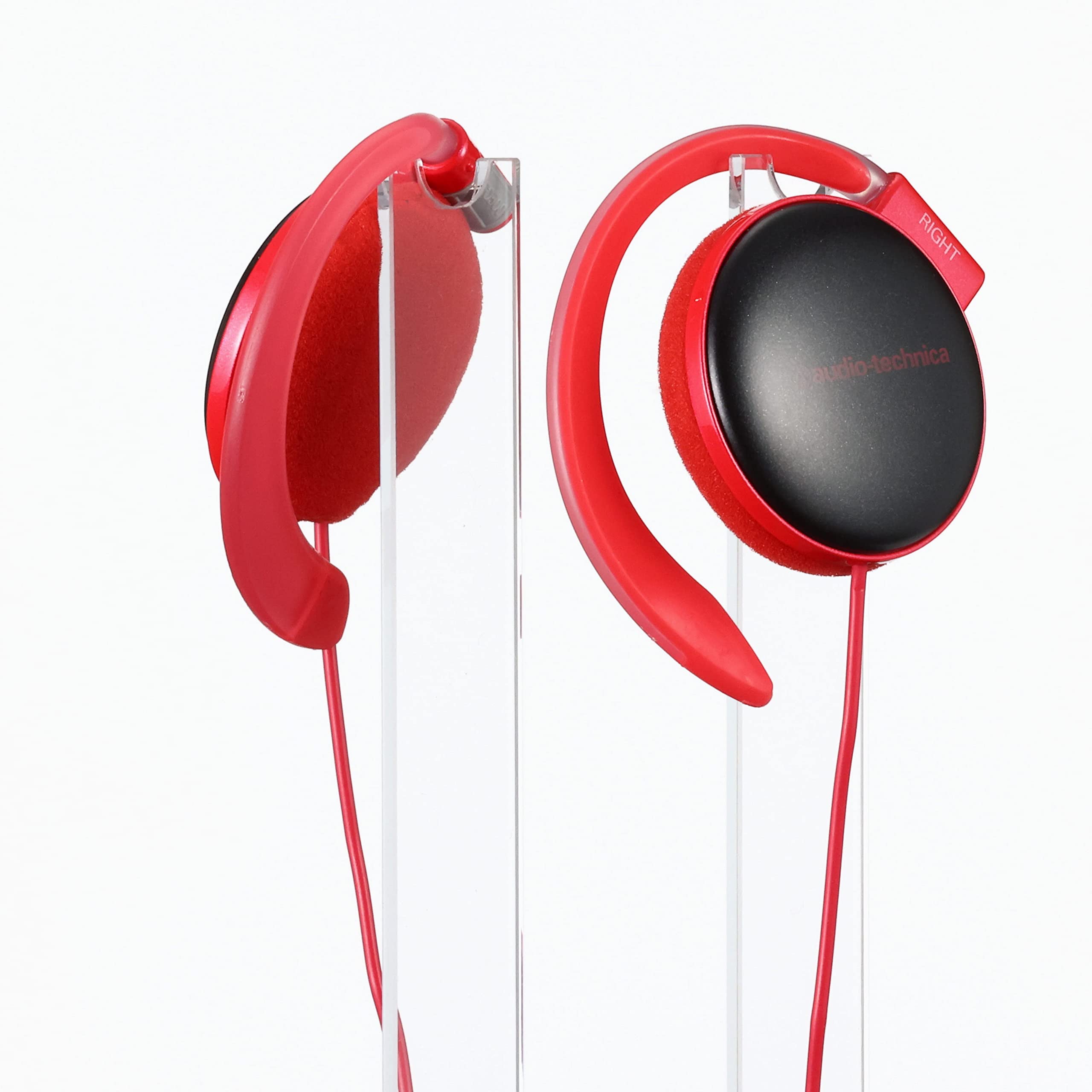 Audio Technica ATH-EQ500 RD Red Ear-Fit Headphones - High-Quality Sound, Comfortable Fit (Japan Import) | Perfect for Music, Gaming & Travel