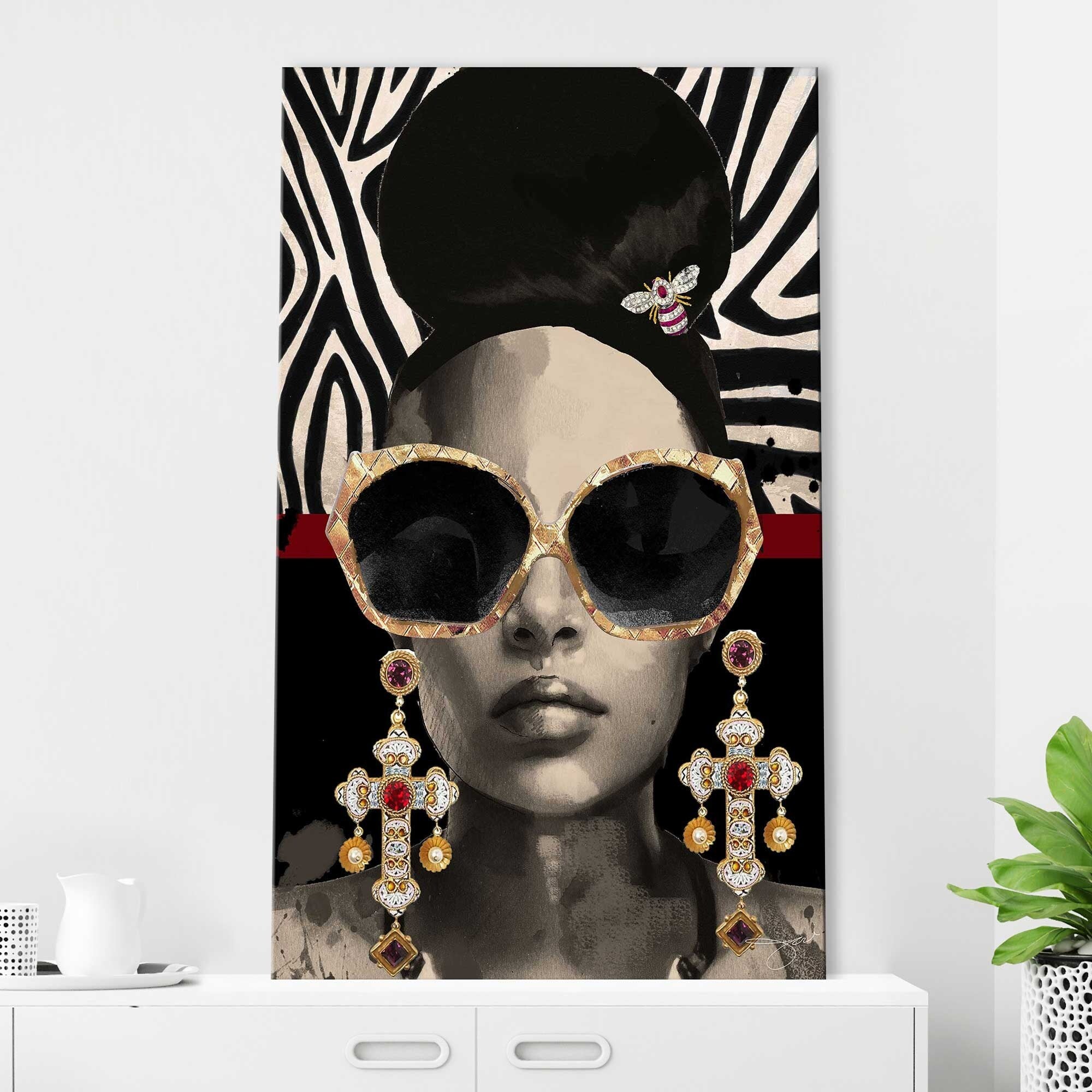 Afrique Model 4 by Jodi - Premium Canvas Wall Art Print - African Inspired Home Decor for Living Room, Bedroom & Office
