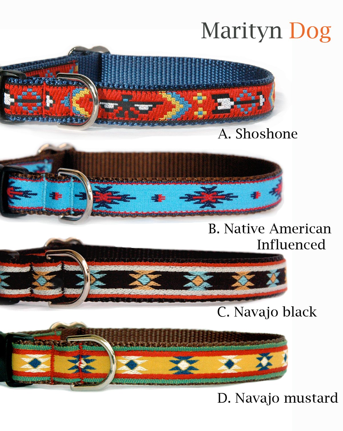 Handmade Navajo Mustard Yellow Dog Collar - Size Large for Big Dogs | Southwest Tribal Boho Style | Premium U.S.A. Made by Marityn Dog | Perfect for Outdoor Adventures & Bohemian Pet Fashion