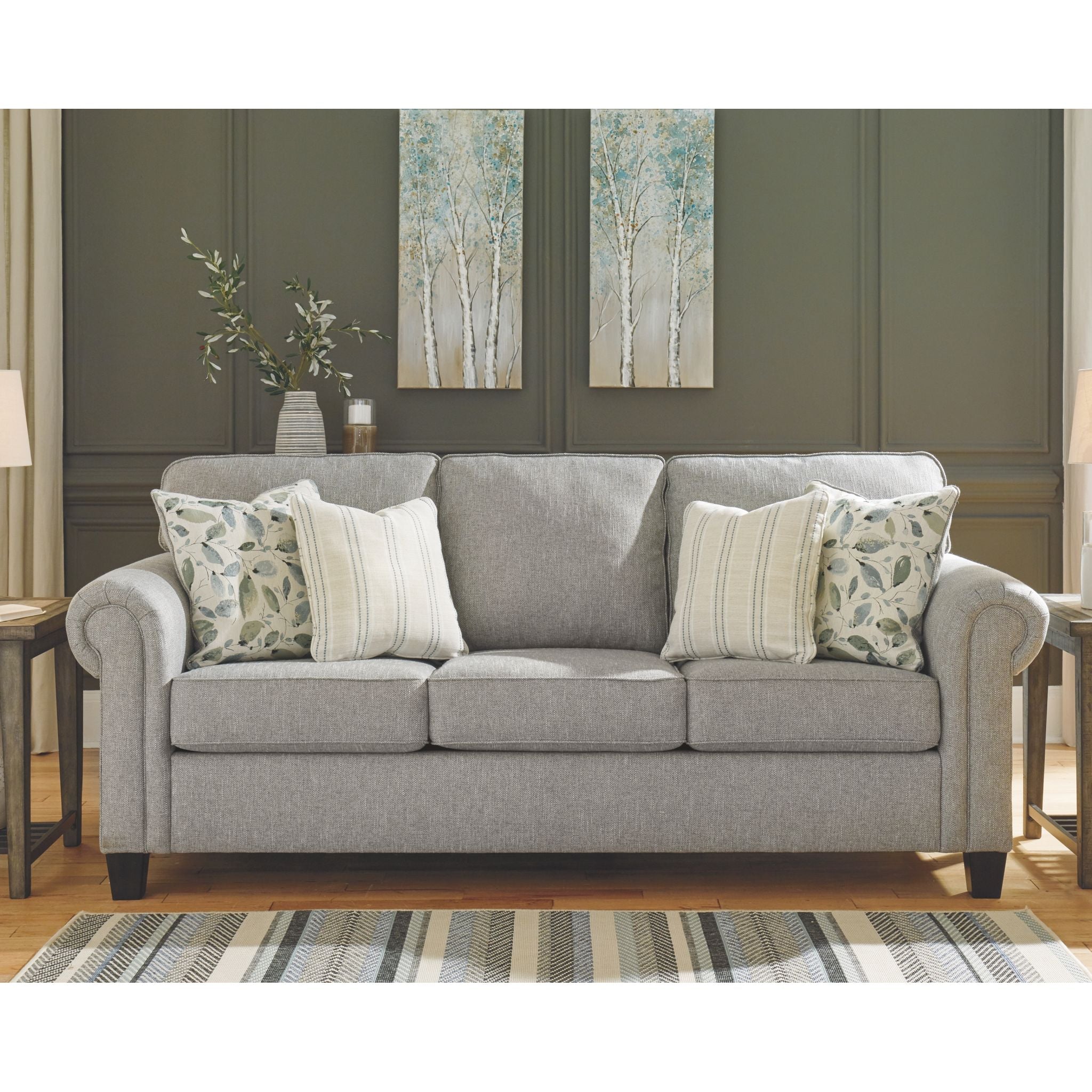 Alandari Modern Gray Sofa - Comfortable 3-Seater Couch for Living Room, Lounge & Home Office