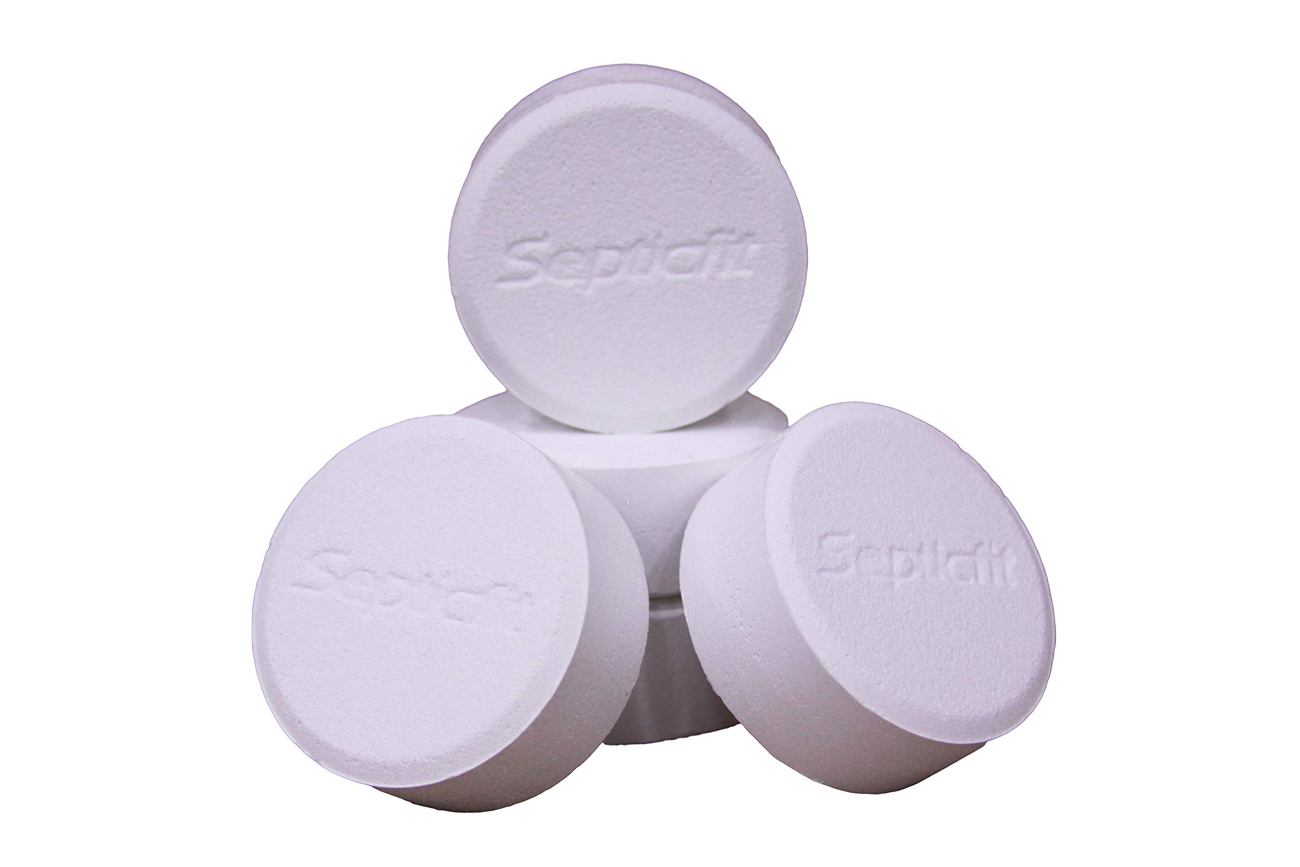 Septic Chlorine Tablets - 4 Pail Value Pack (6 Tablet Pails, 8.2 lbs) - Wastewater Treatment for Septic Tanks & Portable Toilets - Not for Swimming Pools Use
