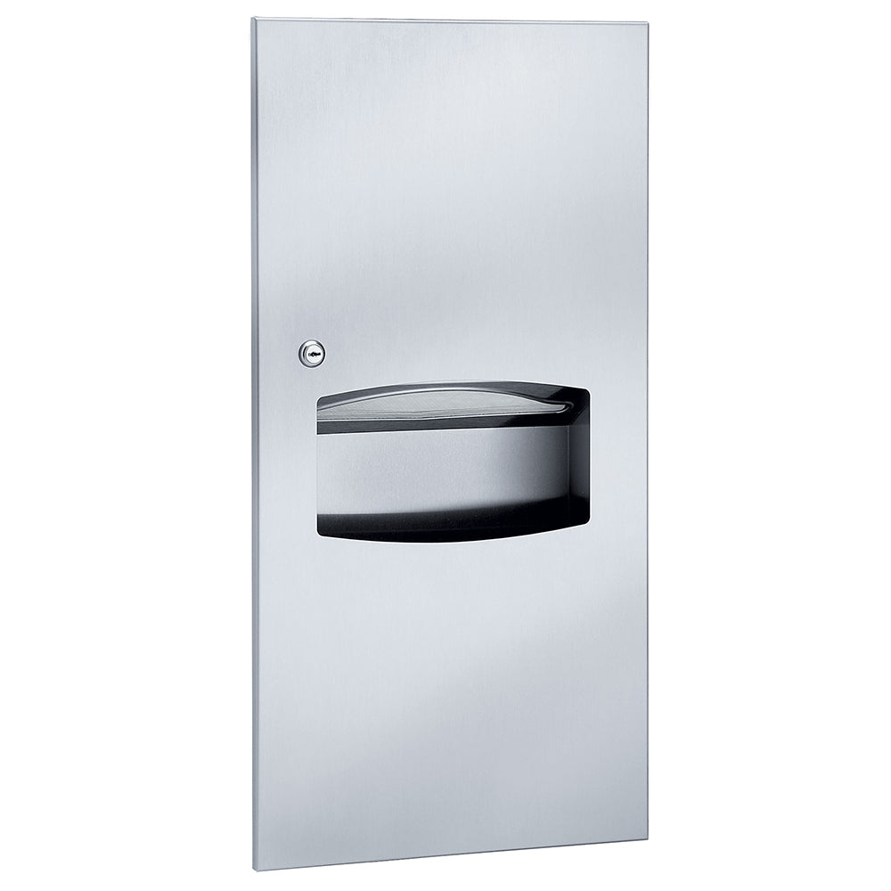 Bradley 2297-000000 Recessed Multi C-Fold Towel Waste Unit - 17 Gallon Capacity | Ideal for Commercial Restrooms, Gyms & Public Facilities