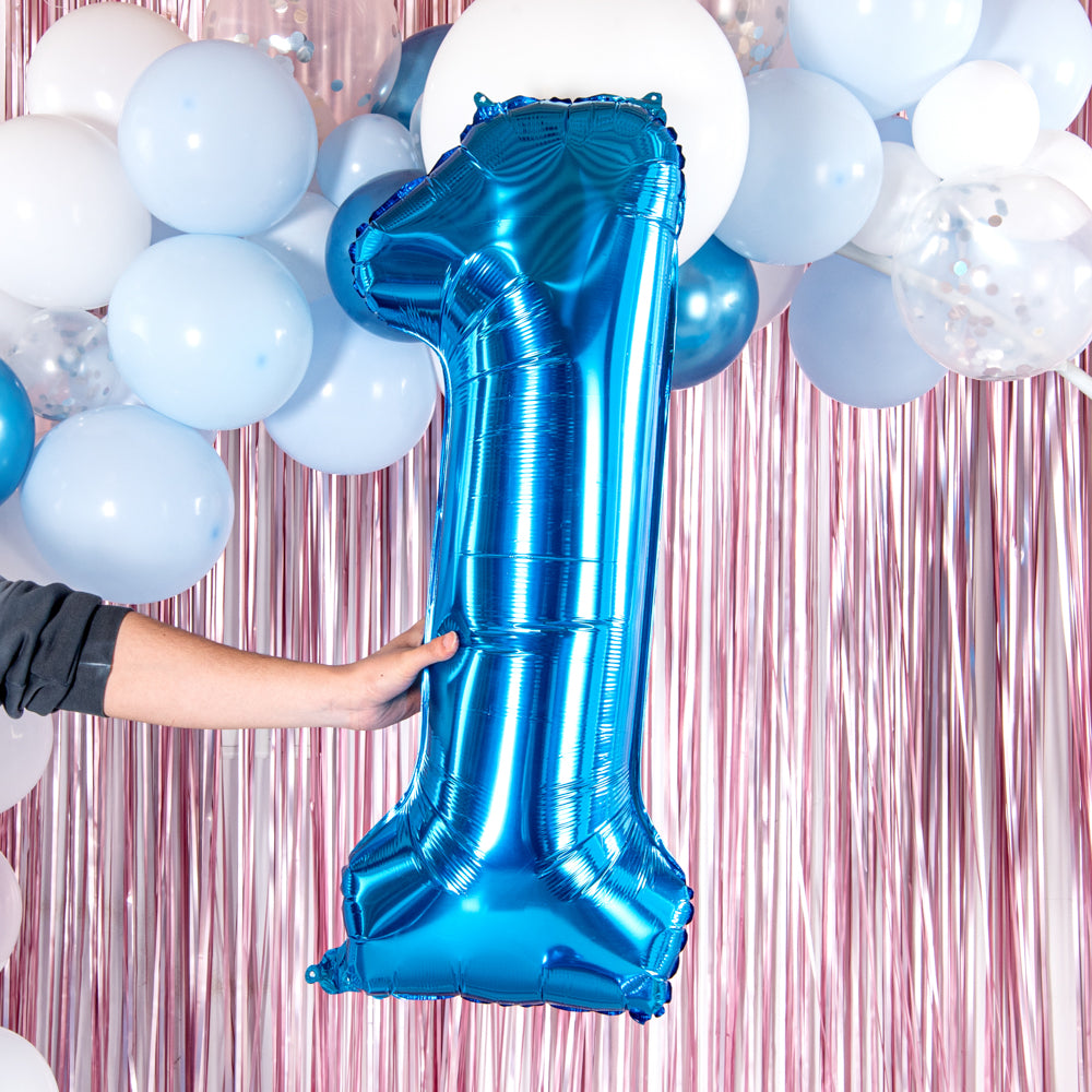 Balloonify Blue Mylar Number 1 Balloon - 40 Inch Large Foil Balloon for Birthday Party Decorations (1 Count Box) - Perfect for Birthday Parties, Baby Showers & Anniversary Celebrations