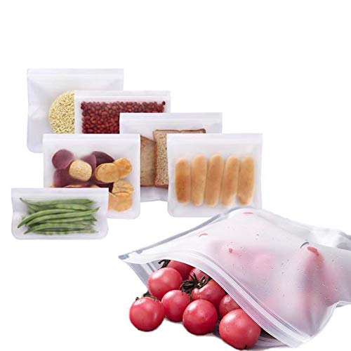 Arssilee 10 Pack Reusable Food Storage Bags - 6 Sandwich Bags + 4 Snack Bags | Eco-Friendly, Leakproof & Resealable | Extra Thick Material for Fruits, Snacks & Travel Toiletries | Perfect for School Lunches, Picnics & On-the-Go Meals