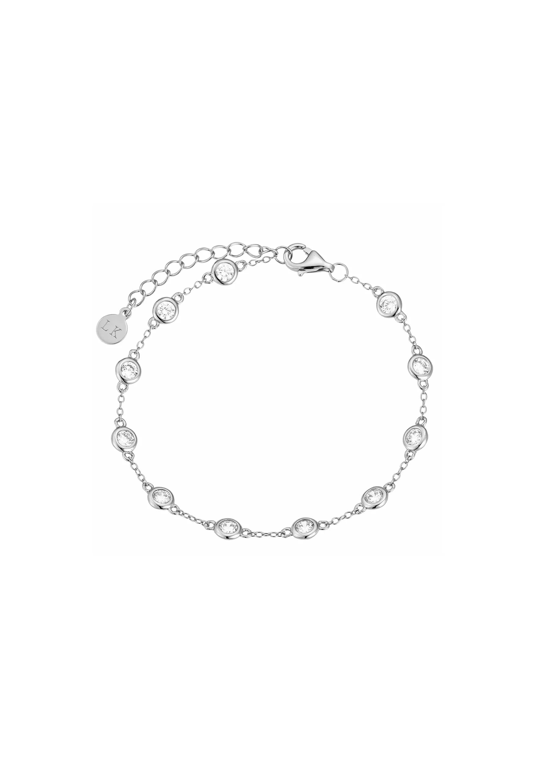 Lola Knight Kennedy Bezel Set Crystal Bracelet in Silver | Elegant Jewelry for Women | Perfect for Parties, Weddings & Special Occasions