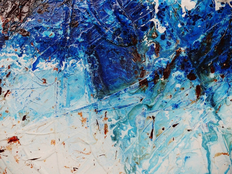 Abstract Blue Wall Art - Modern Home Decor for Living Room & Office - Inspirational Canvas Painting