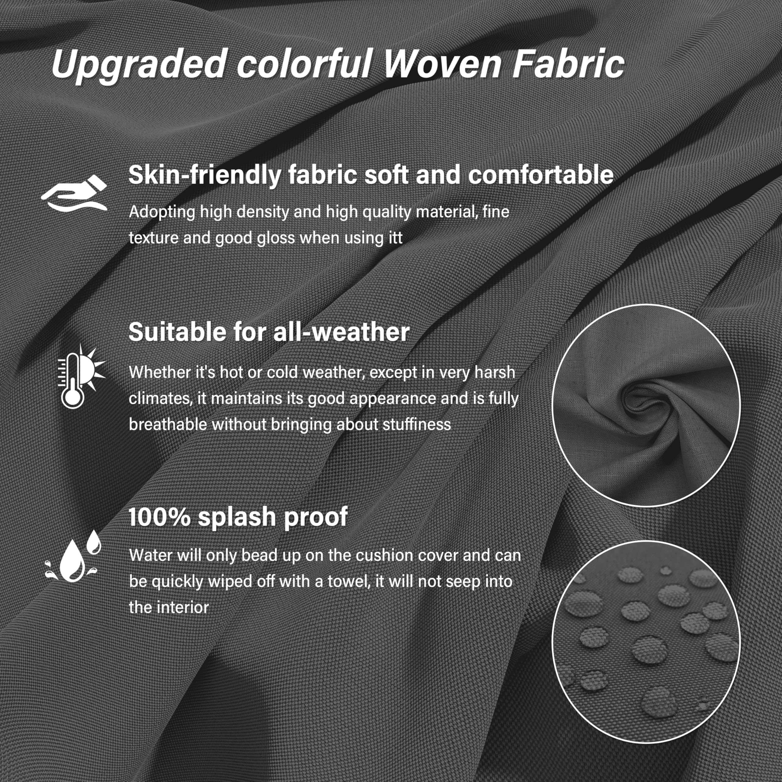 14-Piece Waterproof Outdoor Cushion Covers with Zipper - Replacement Slipcovers for Patio Furniture, Sofa & Couch (3 Sizes) - Perfect for Backyard, Poolside & Deck Decor