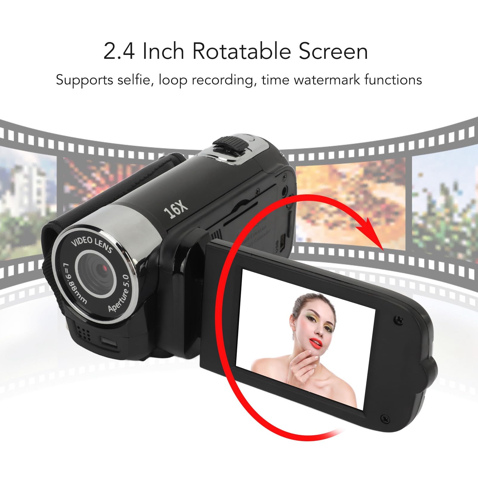 MENDUNER 16MP 1080P HD Digital Camera - Vintage Point and Shoot Camera with 2.4