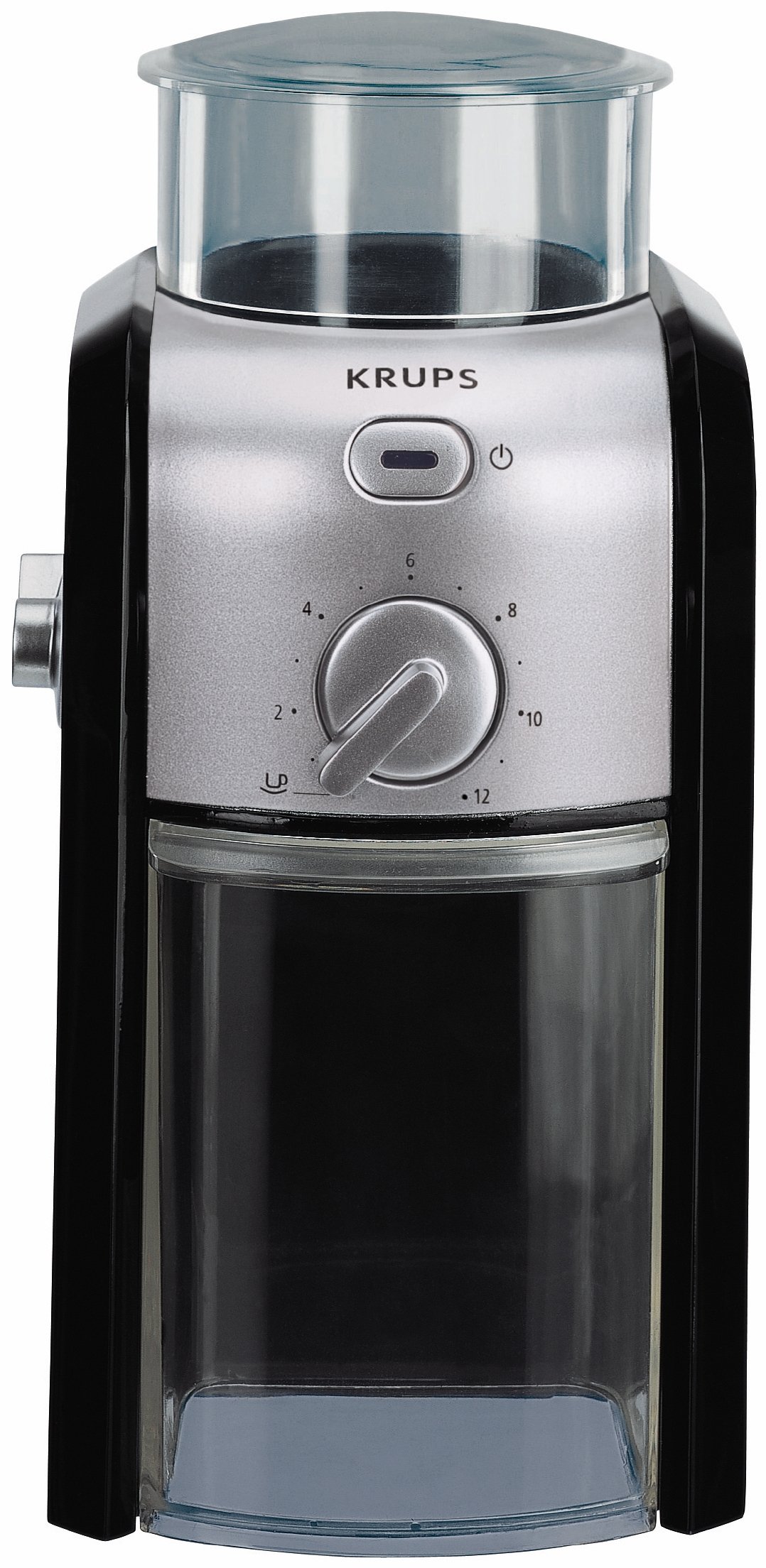 KRUPS GVX212 Electric Coffee Grinder - 12 Cup Capacity, Black & Stainless Steel - Perfect for Espresso, French Press, and Drip Coffee Makers at Home or Office