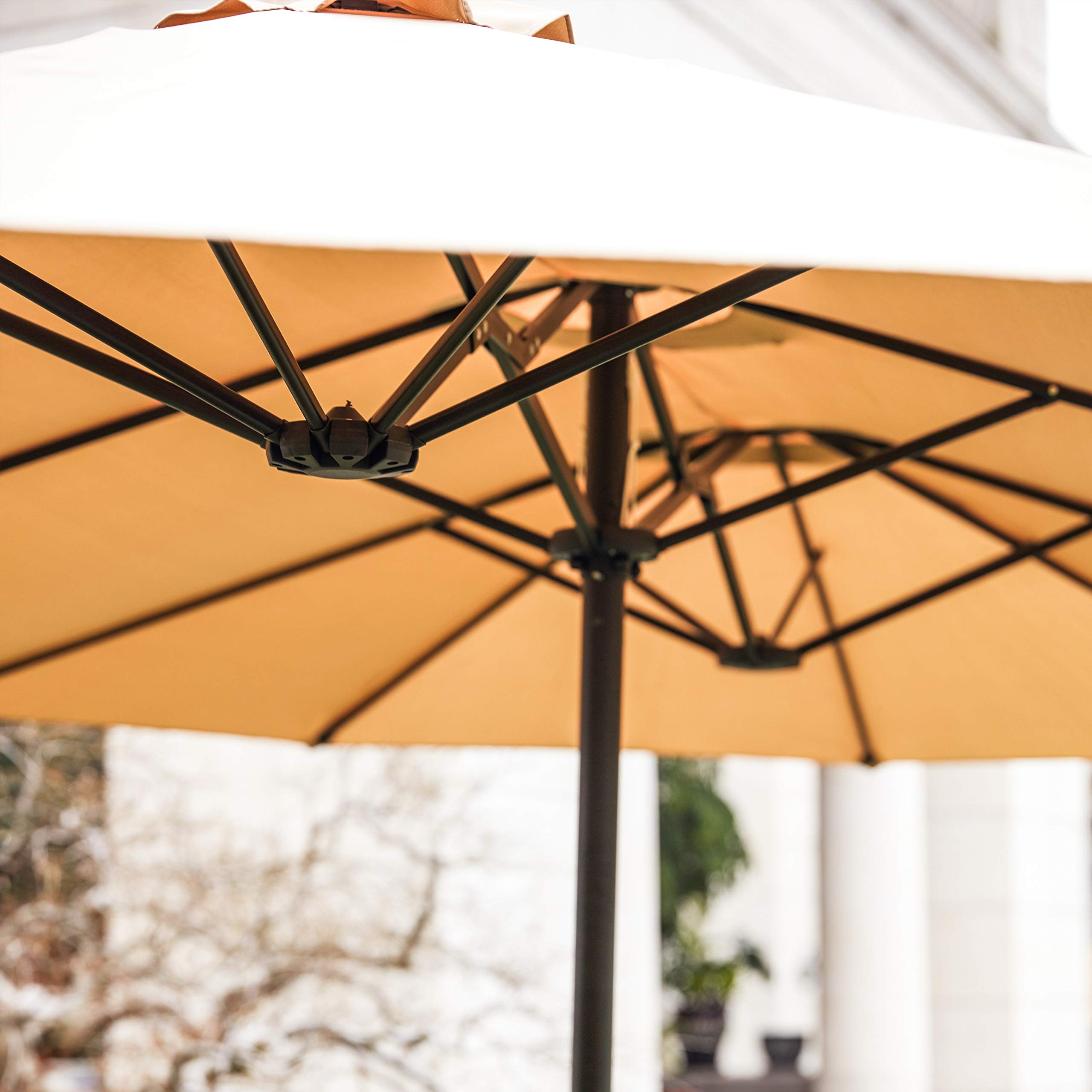 PatioFestival 15F Outdoor Patio Umbrella - Double-Sided Garden Table Umbrella with Crank Open/Close System, Fade-Resistant Canopy for Lawn, Deck, Backyard & Pool - Perfect for Outdoor Dining, Lounging, and Sun Protection