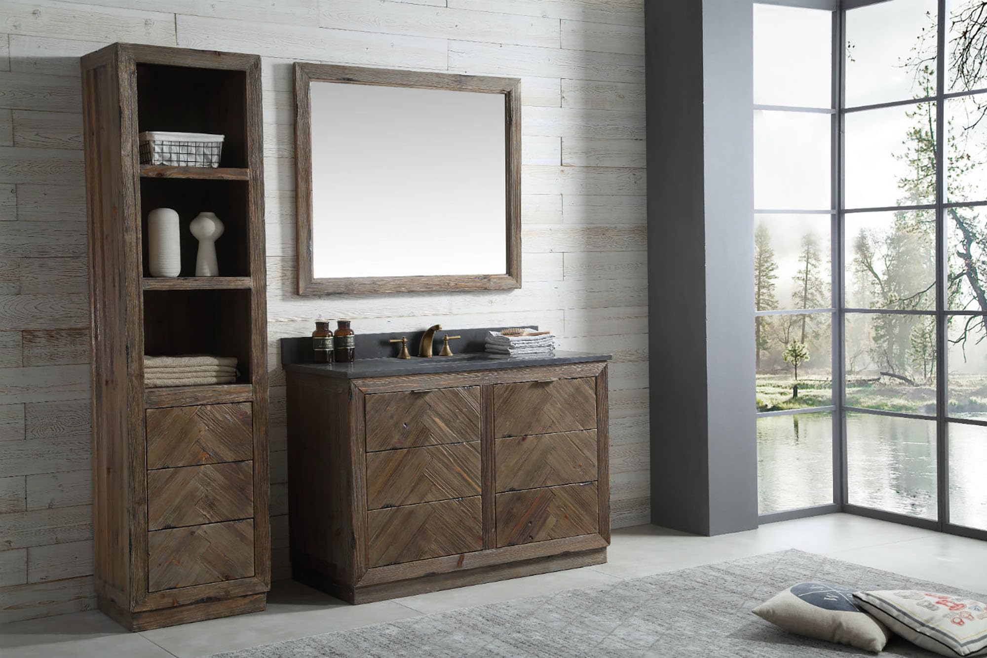 Legion Furniture WH8548 Modern Bathroom Vanity with Sink - 36 Inch Single Sink Bathroom Cabinet with Soft-Close Doors, White Finish - Perfect for Small Bathrooms, Powder Rooms & Home Renovations