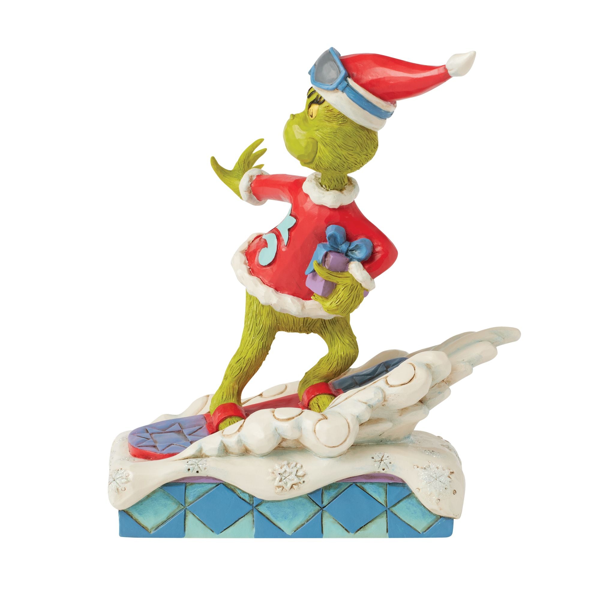 Grinch Snowboarding Figure - Christmas Decorations, Holiday Collectible for Home, Office & Party - Perfect for Xmas Tree Ornaments, Gift Giving & Festive Decor