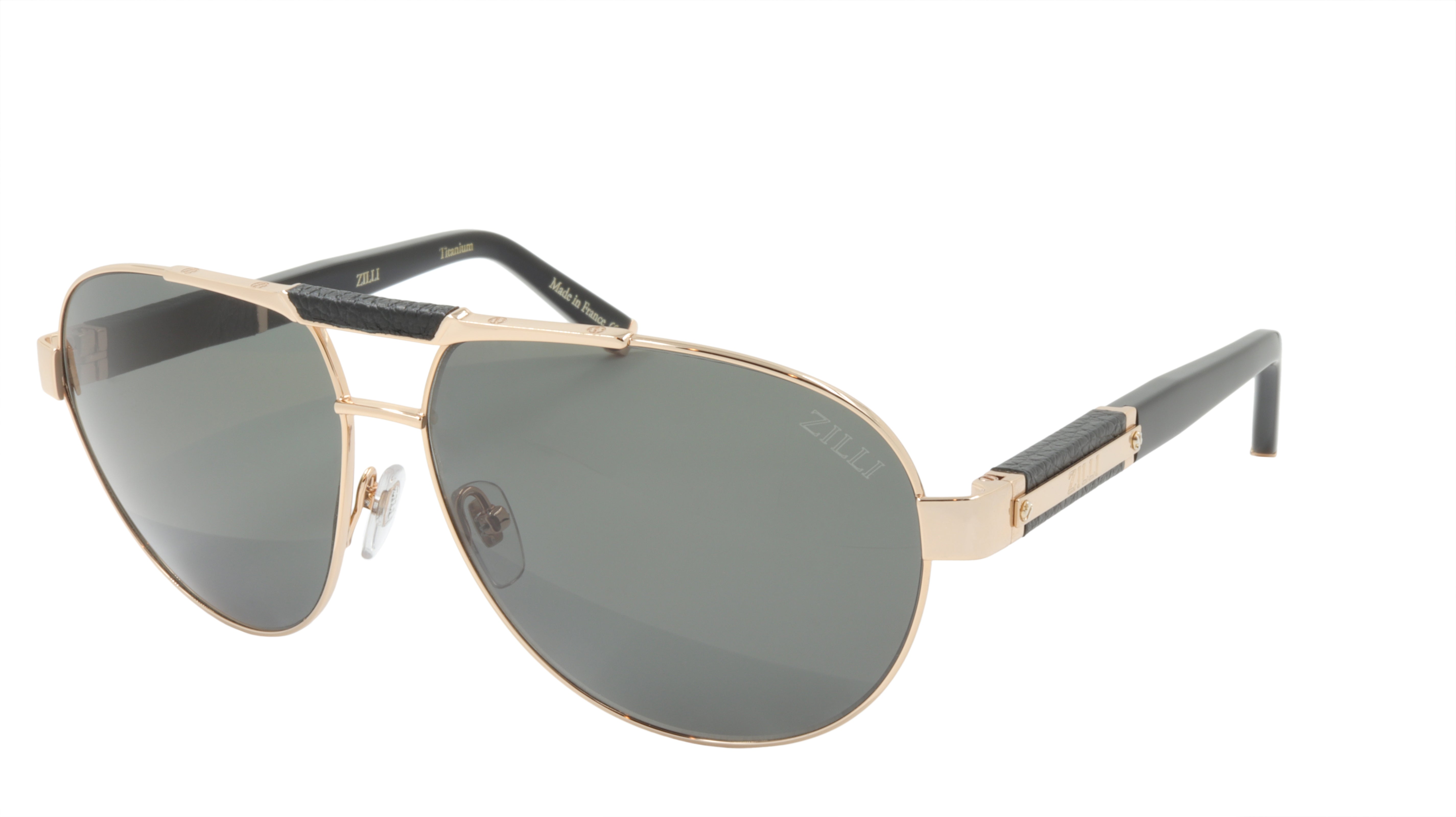 ZILLI Luxury Titanium Acetate Polarized Sunglasses - Handmade in France - Model ZI 65032 C01 - Perfect for Driving, Travel & Fashion Statement