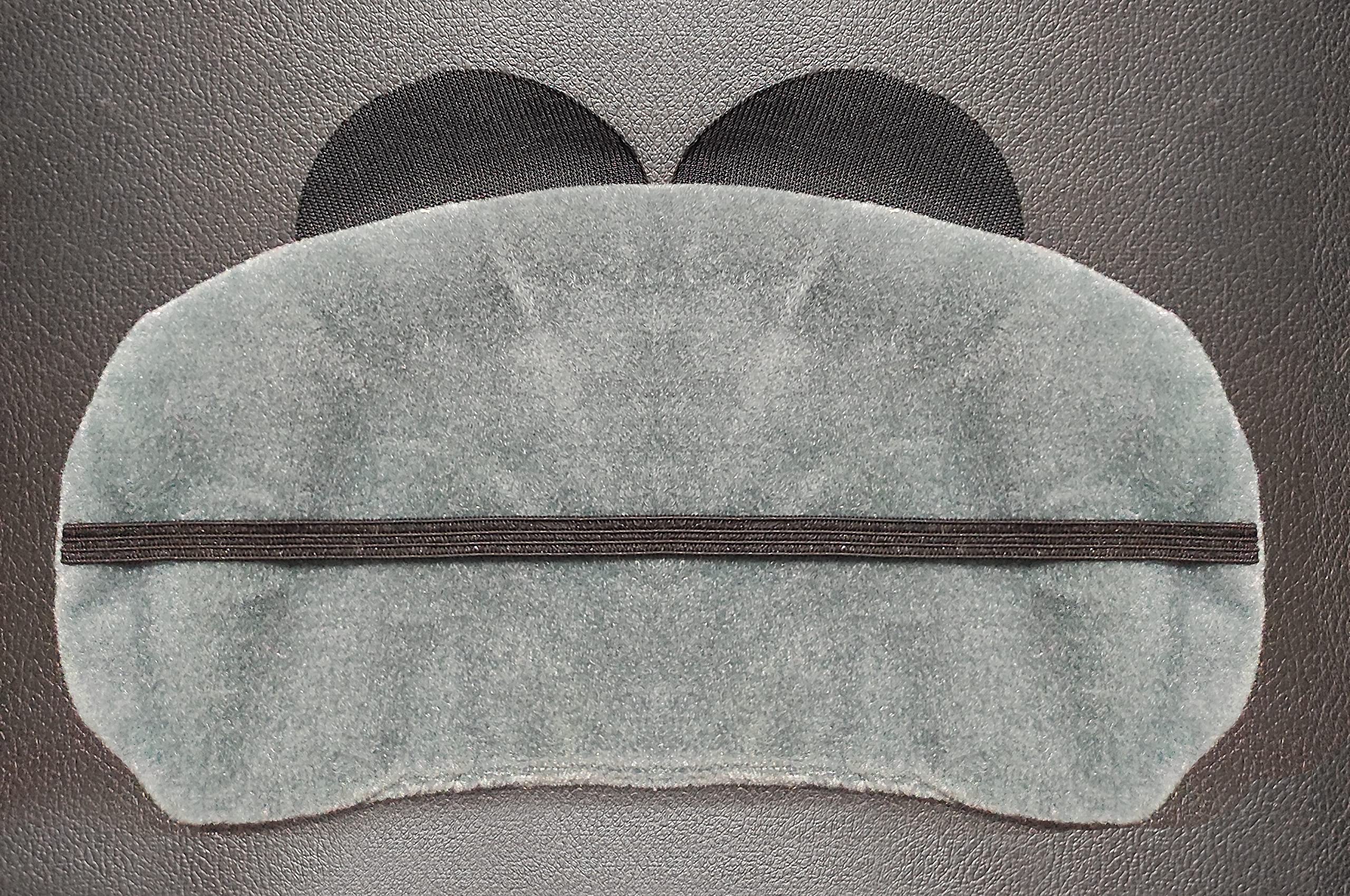 Juzzii Velvet Neck Pillow & Sleep Mask Set - Ultra Soft Travel Pillow with Adjustable Eye Mask for Airplane, Car & Home Use - Grey (No-28) - Perfect for Long Flights, Road Trips & Office Naps