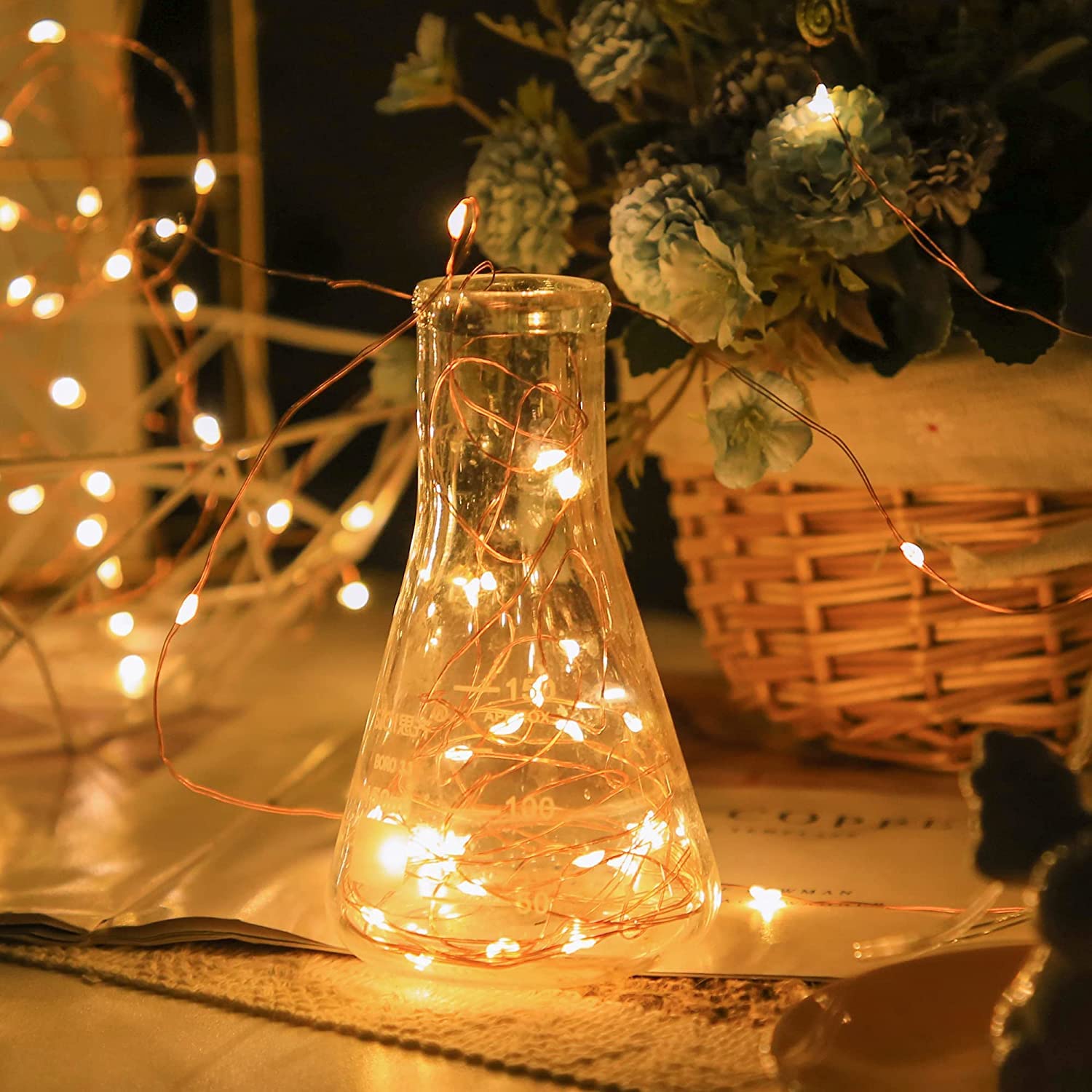 4-Pack EShing 10FT Fairy Lights - AA Battery Powered 30LED Copper Wire String Lights for DIY Jars, Vases & Bottles | Romantic Wedding Centerpiece, Table Decor & Craft Projects | Indoor & Outdoor Party Lighting
