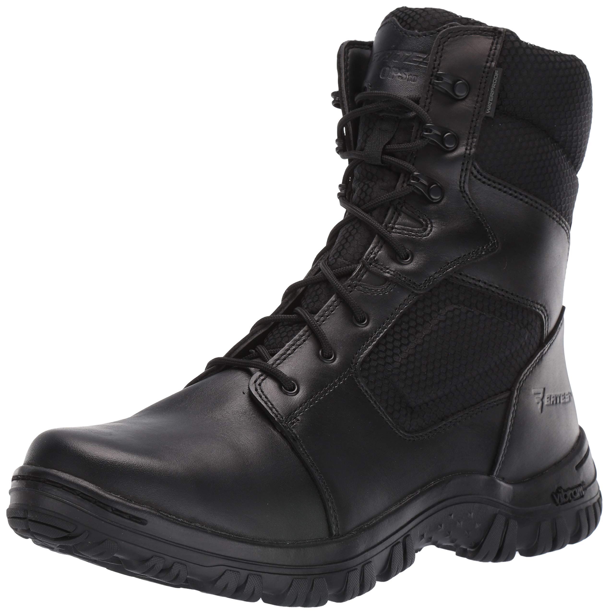 Bates Men's 8 Inch Waterproof Safety Boots with Side Zip - Fire Resistant Work Boots for Construction, Industrial & Emergency Response Professionals