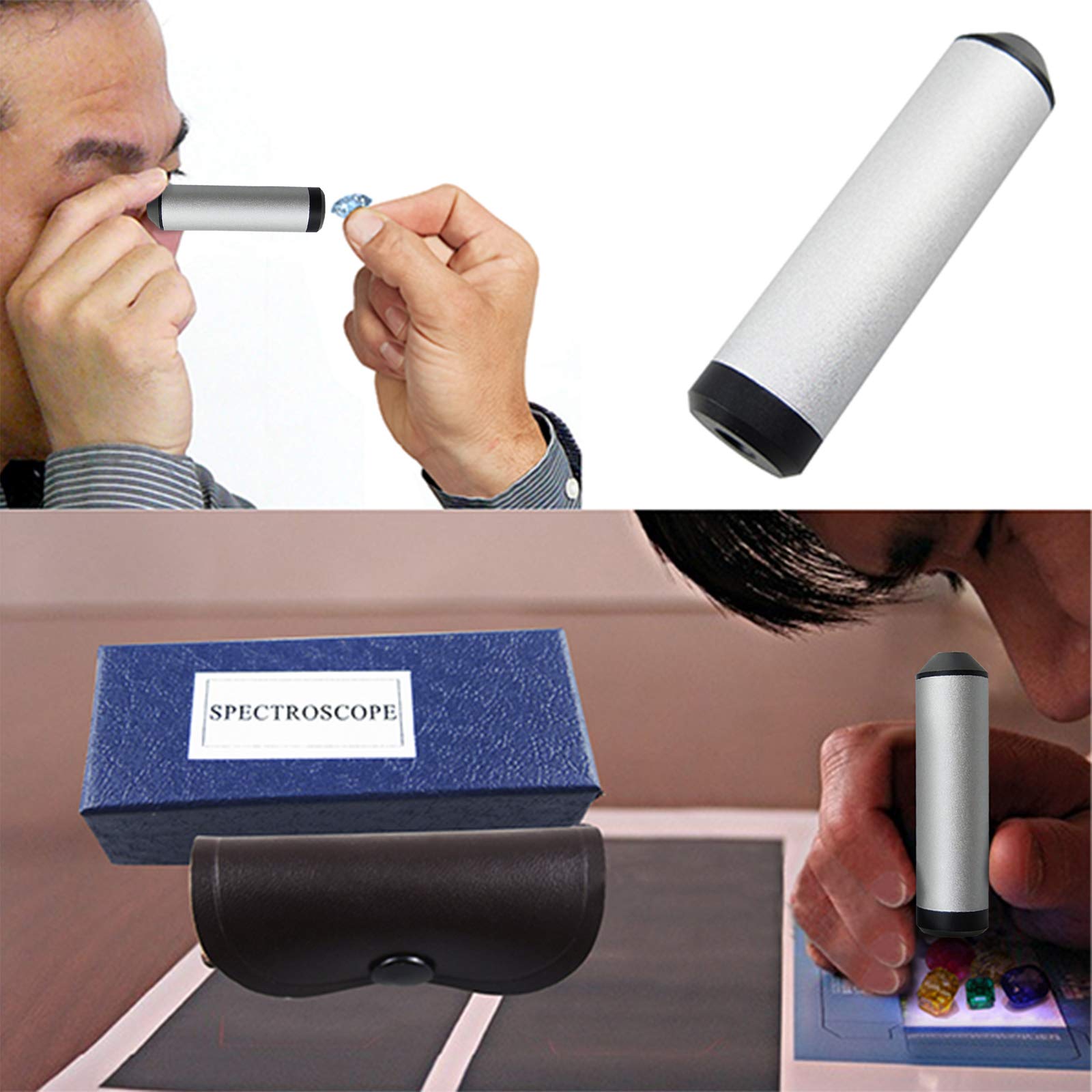 Premium Handheld 55mm Diffraction Spectroscope & Jewelers Loupe - Professional Magnifier for Gems, Jewelry, Coins, Stamps, Watches & Antiques | Perfect for Gemologists, Collectors & Hobbyists