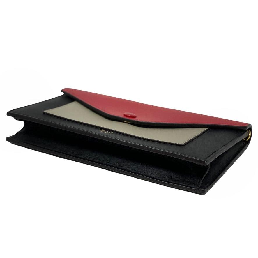 Celine Red Large Pocket Wallet On Chain - Stylish Crossbody Bag for Women | Perfect for Parties, Travel & Everyday Use