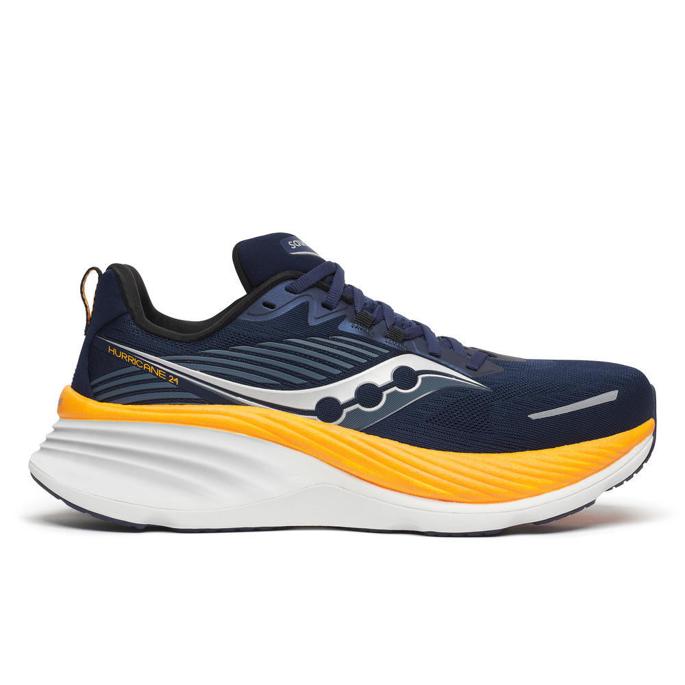 Men's Saucony Hurricane 24 2E Wide Running Shoes - Lightweight Cushioned Support for Road Running & Jogging - Perfect for Long Distance Training & Marathon Races