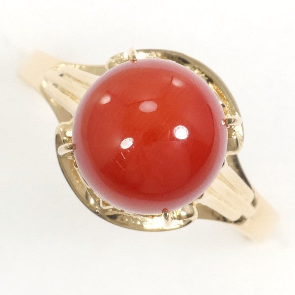 18K Yellow Gold Coral Ring for Women - Elegant Handmade Jewelry Gift for Anniversary, Birthday & Special Occasions | Perfect for Beach Weddings & Summer Fashion Accessories