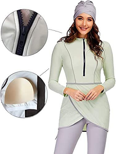 Modest Muslim Swimwear for Women - Long Sleeve Burkini Swimsuits Full Cover Bathing Suit Plus Size | Beach, Pool & Water Activities