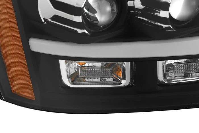 07-14 Chevrolet Tahoe/Suburban & 07-13 Avalanche LUXX Series Black LED Projector Headlights - High Performance Lighting for Night Driving & Off-Road Adventures