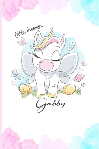 Gabby's Personalized Christmas Unicorn Journal - 6x9 Inch 120 Page Lined Notebook for Girls & Women Named Gabby | Perfect Gift for Holidays, Birthday & Daily Writing | Inspirational Diary for Teens & Adults