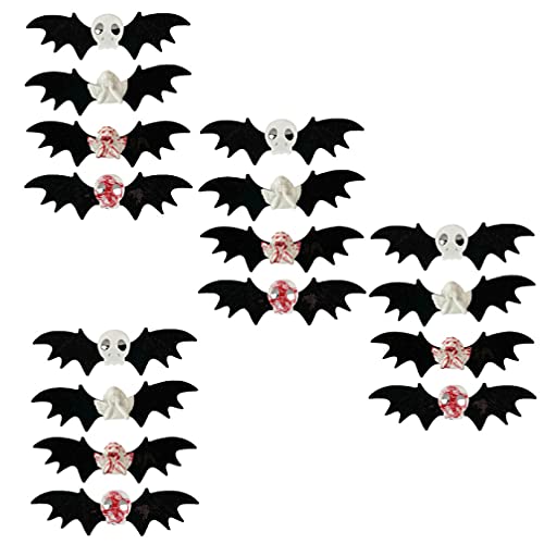 Bestoyard 16PCS Halloween Bat Hair Clips for Girls - Alligator Clips with 4 Cute Styles, Hair Barrettes for Costume Party, School, Cosplay & Daily Hair Accessories